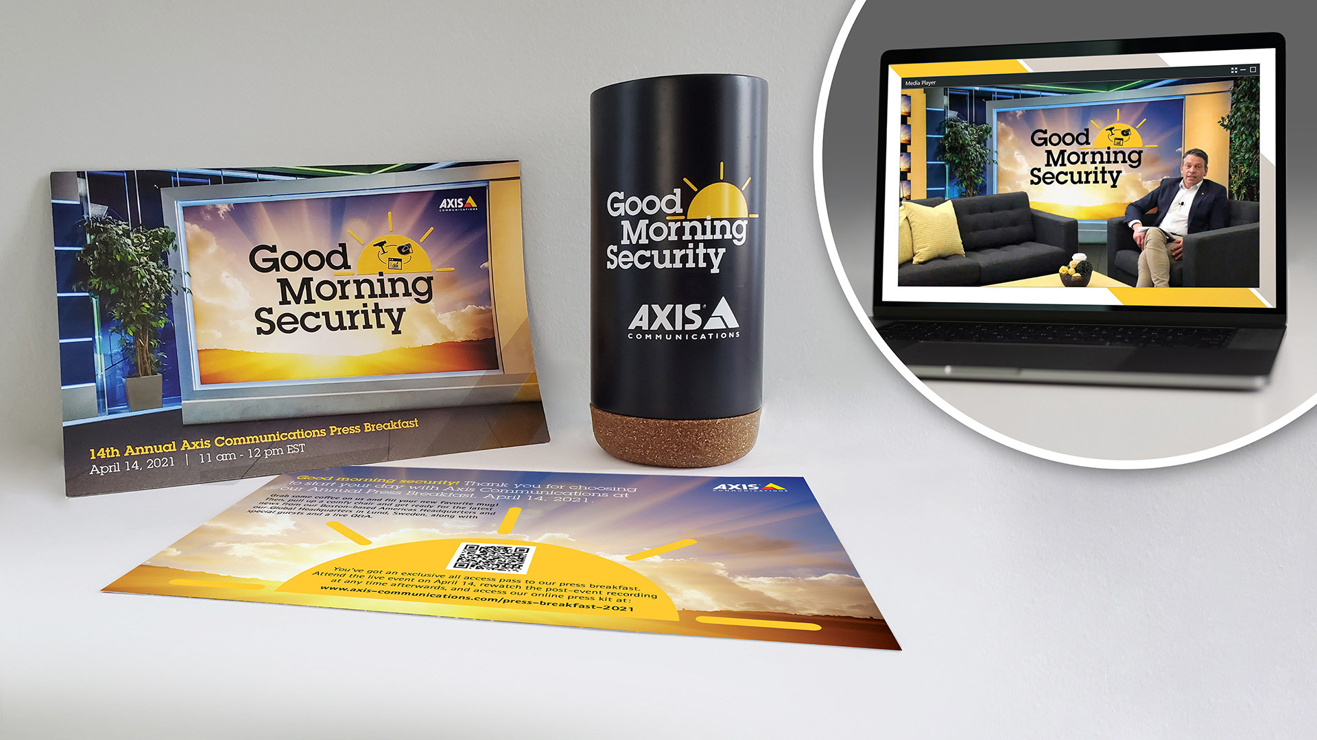 Theme and collateral design for virtual media event.