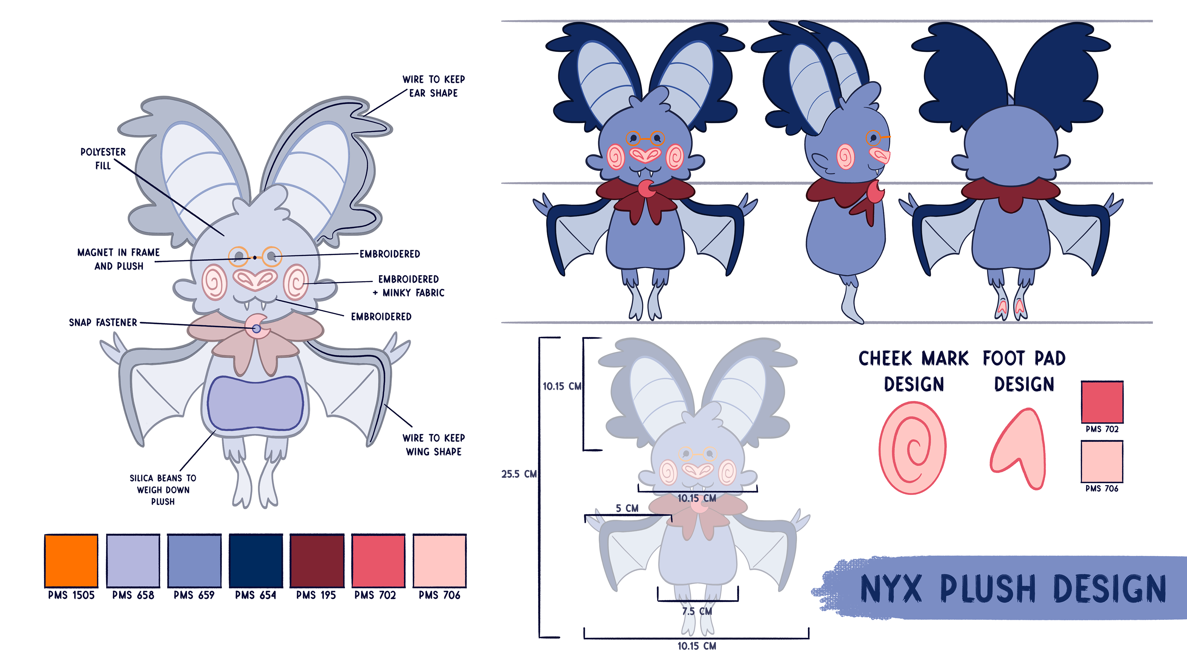Nyx - Plush Design, Turnaround, and Notes