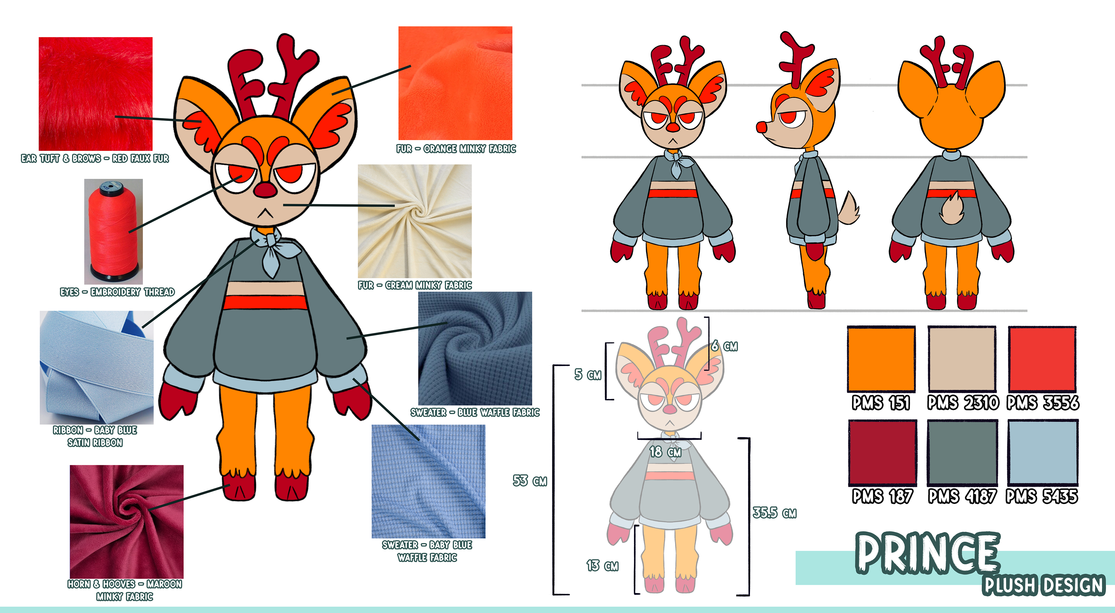 Prince - Turnaround, Pantones, Fabrics, and Measurements