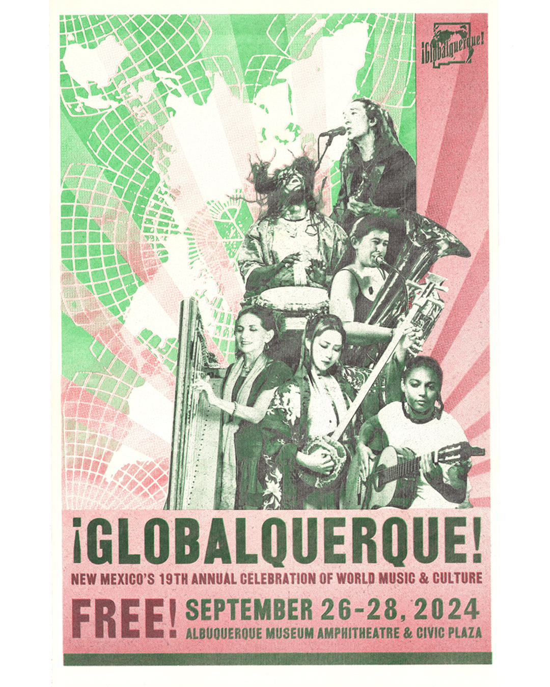 Globalquerque 2024 Risograph Poster 2