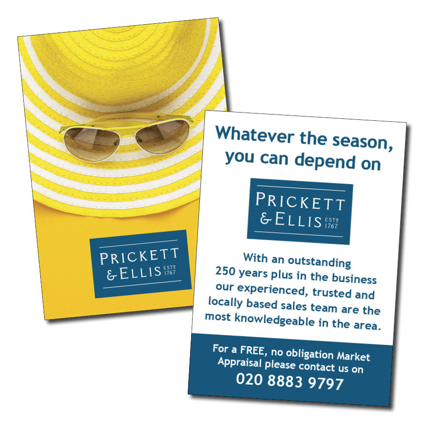 A6 Flyers designed and printed for Prickett & Ellis Estate Agents