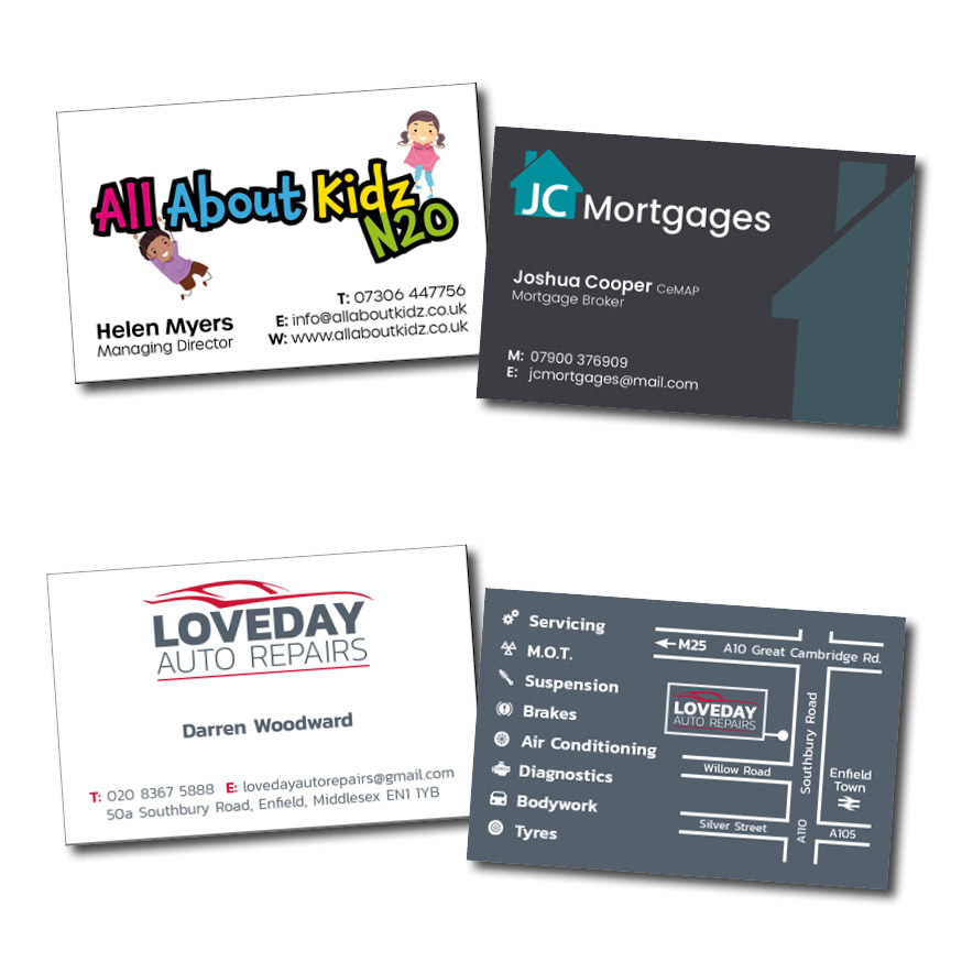 Various business card designs