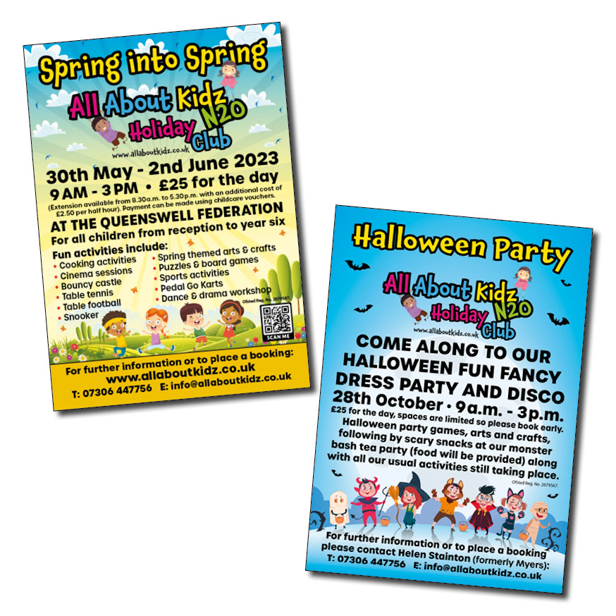 A5 Flyers designed for All About Kids N20