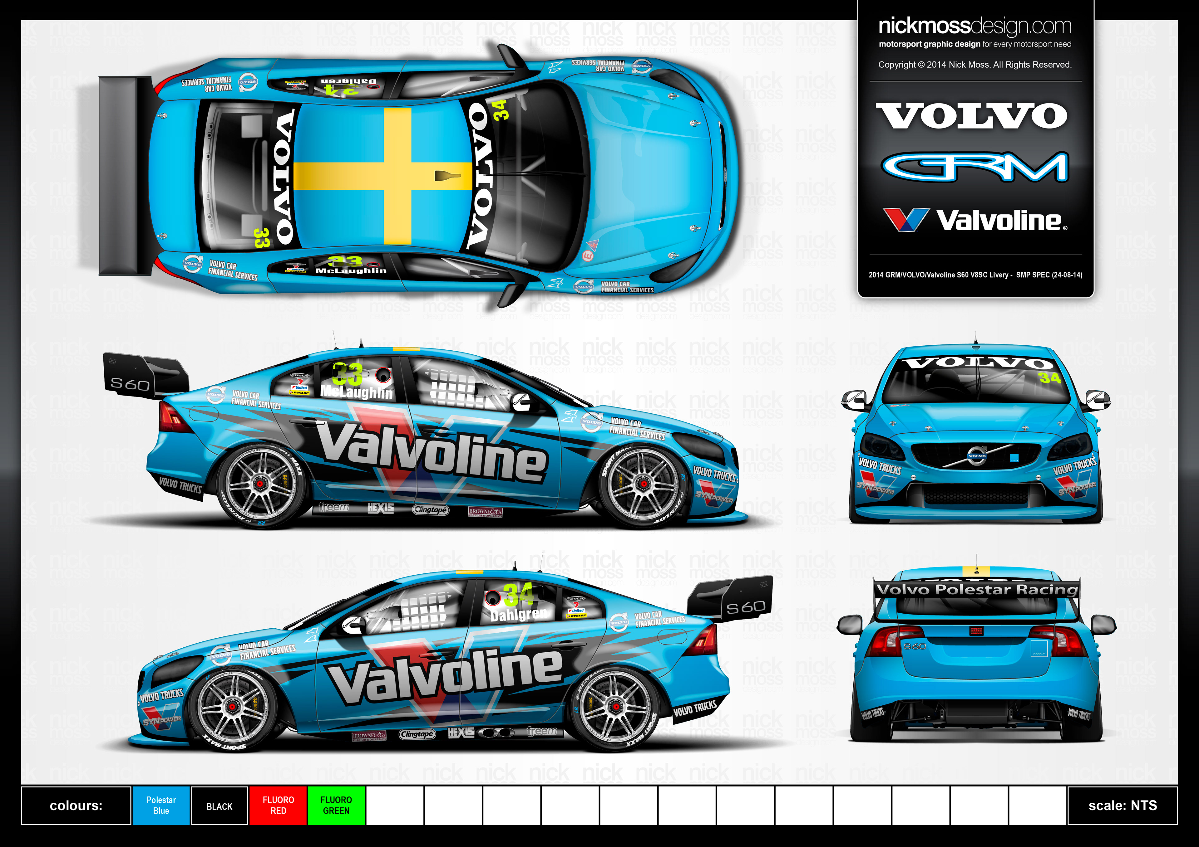 NMD nickmossdesign - 2014 Garry Rogers Motorsport Valvoline S60 Volvo Livery Design