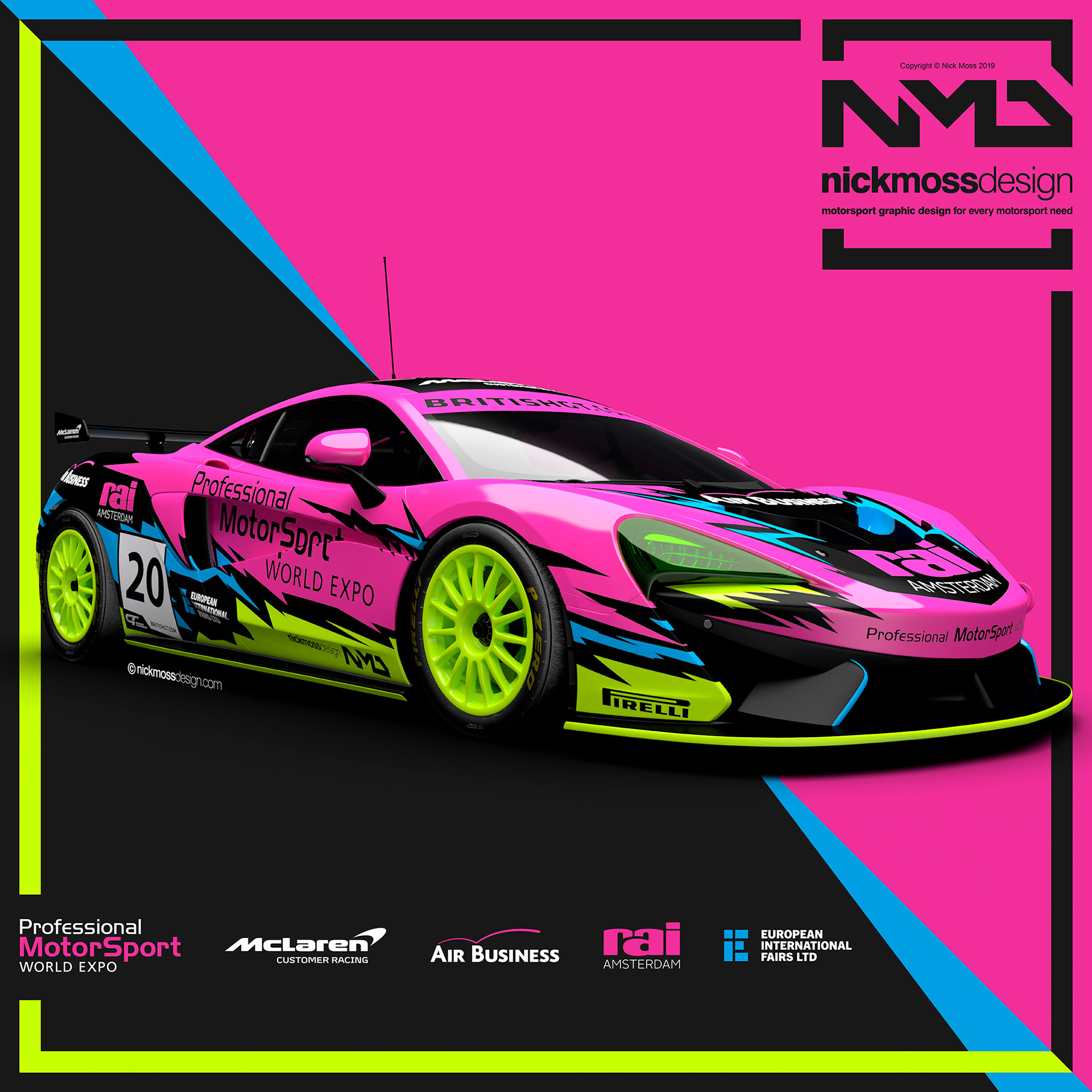 nickmossdesign - 2020 PMWE BRITISH GT McLaren GT4 LIVERY DESIGN