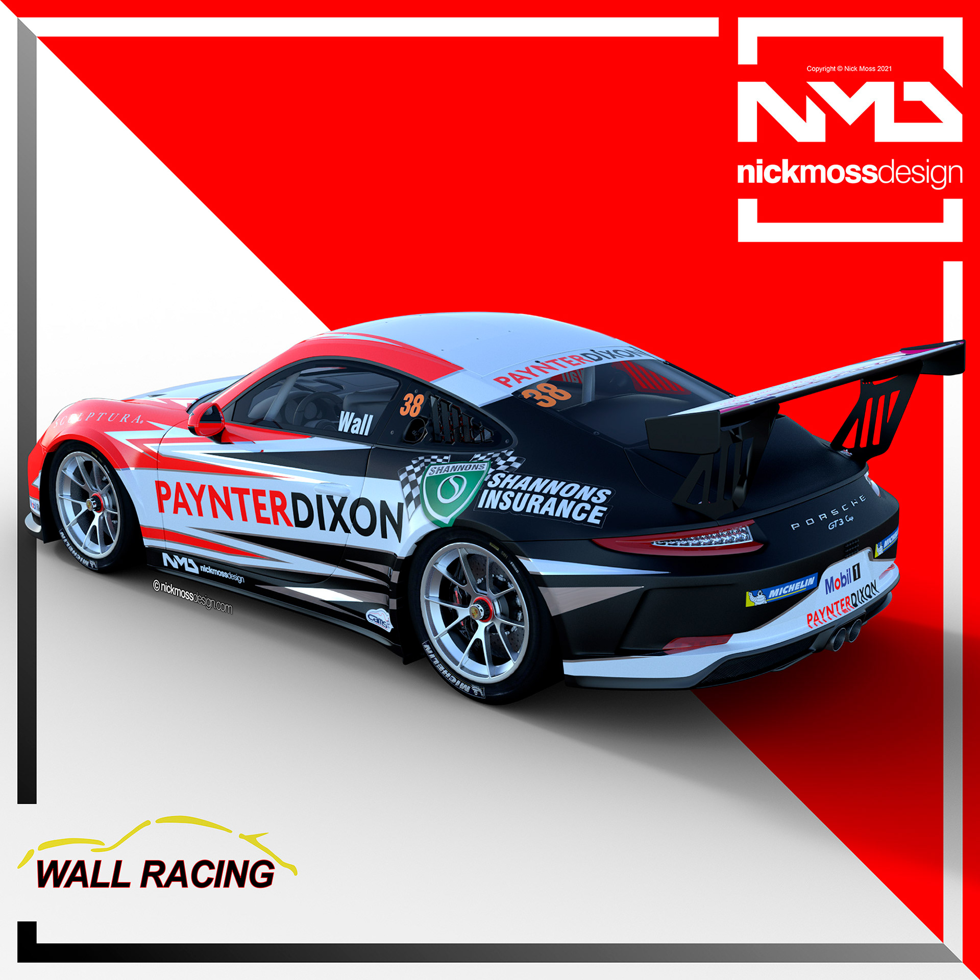 nickmossdesign - 2021 WALL RACING PAYCE Porsche Carrera Cup LIVERY DESIGN