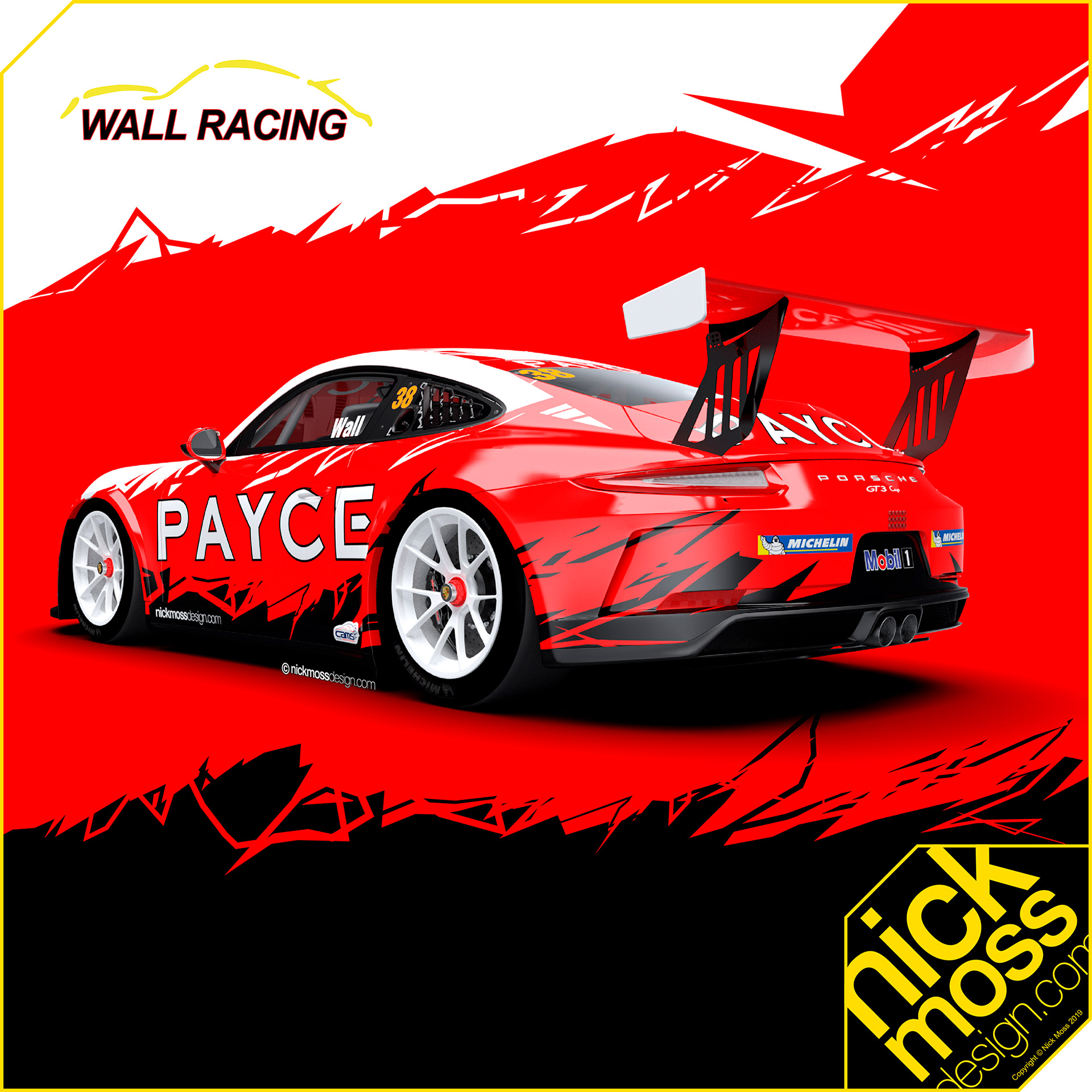 nickmossdesign - 2019 WALL RACING PAYCE Porsche Carrera Cup LIVERY DESIGN