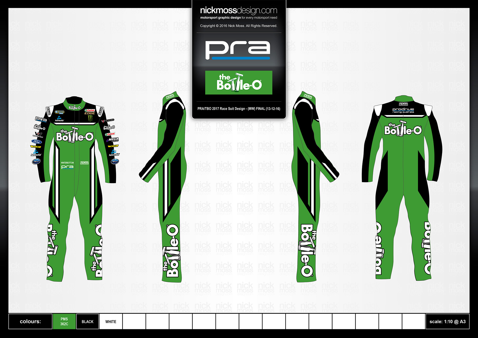 nickmossdesign - 2017 Prodrive Racing Australia (PRA) The Bottle-O Race Suit Design