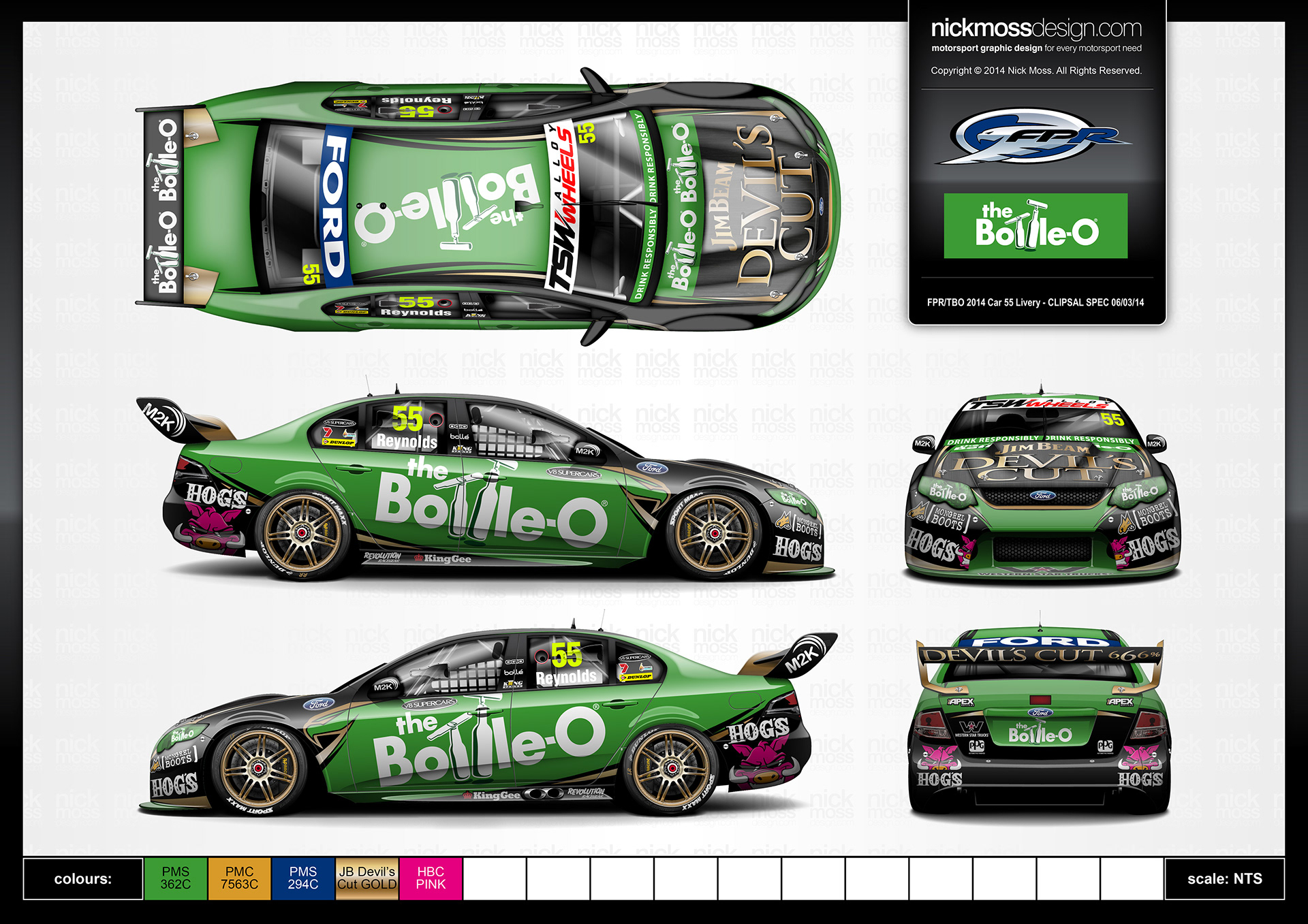 nickmossdesign - 2014 FORD PERFROMANCE RACING (FPR) BOTTLE-O SUPERCARS LIVERY DESIGN