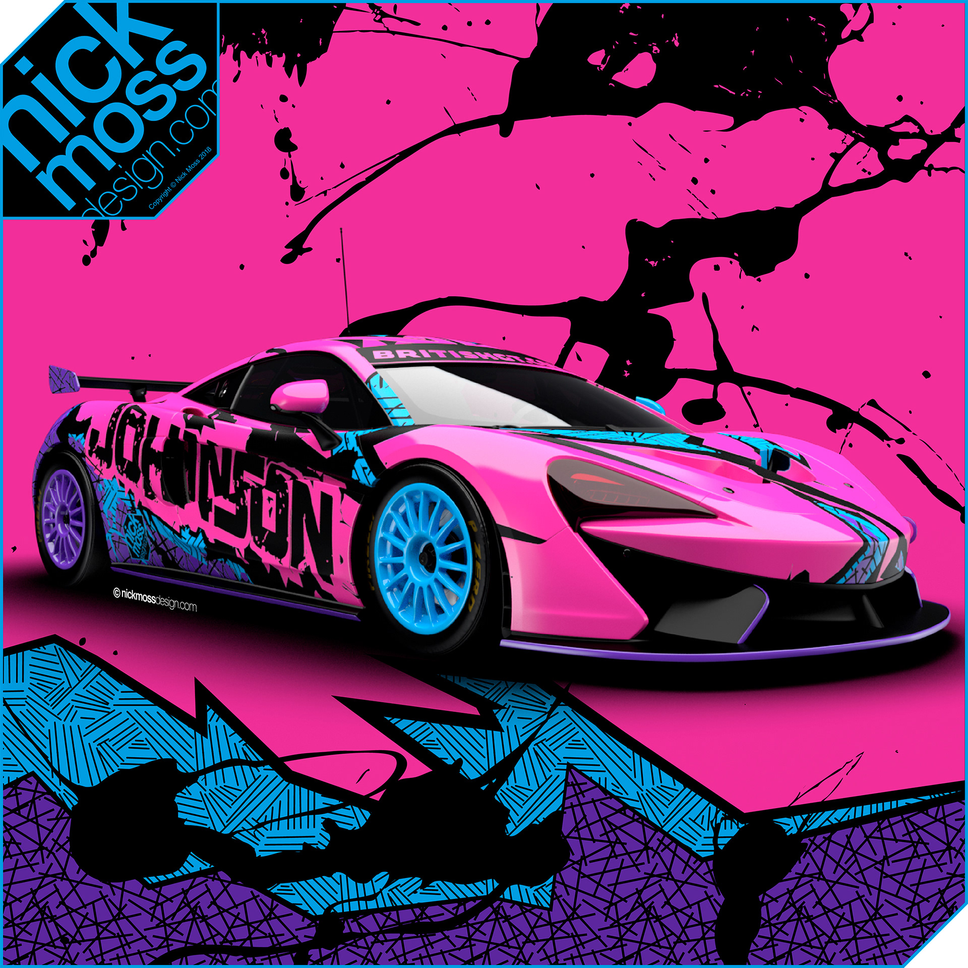 nickmossdesign - 2018 GRAHAM JOHNSON BRITISH GT McLaren GT4 LIVERY DESIGN