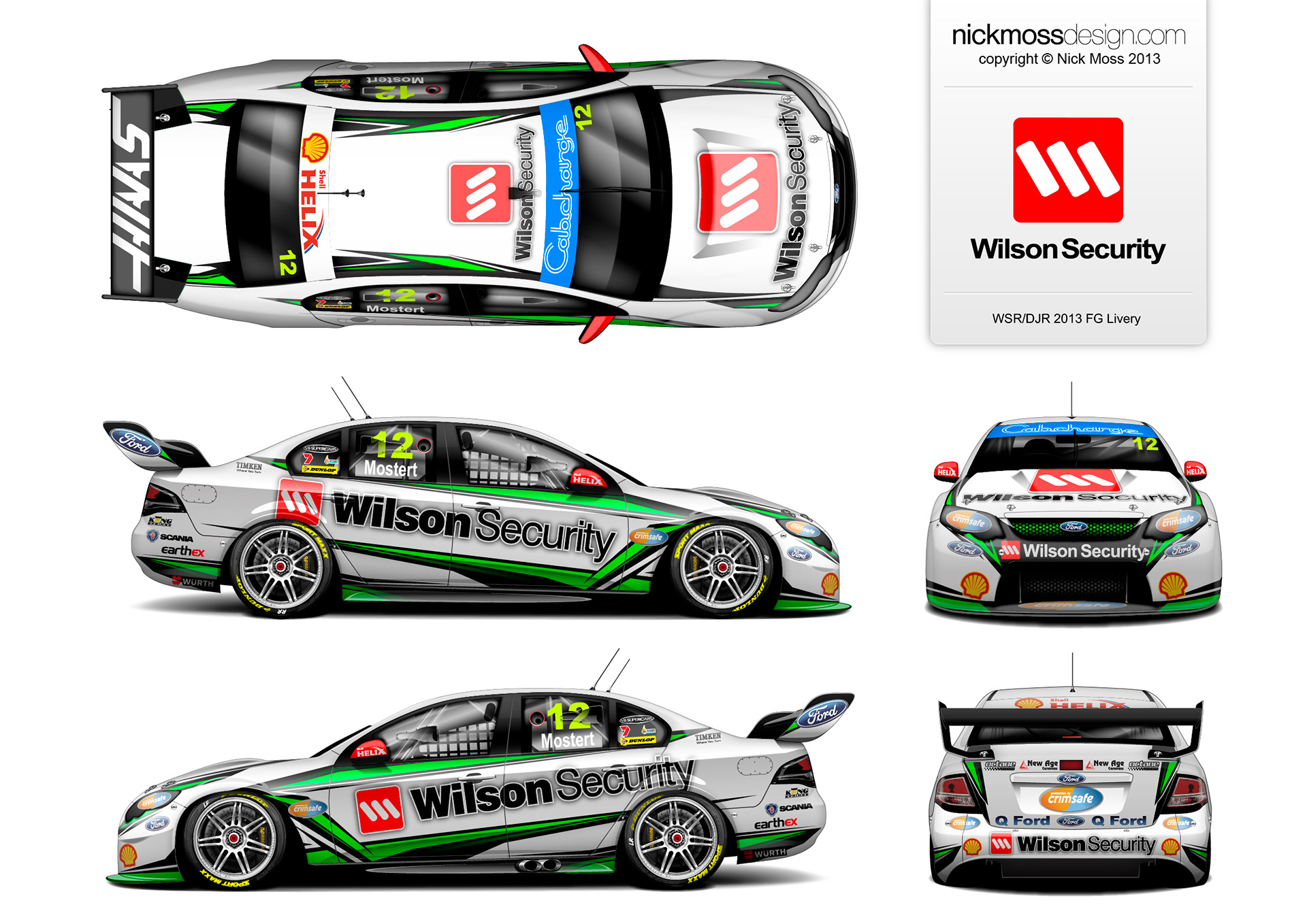 nickmossdesign - 2013 DJR WILSON SECURITY SUPERCARS LIVERY DESIGN