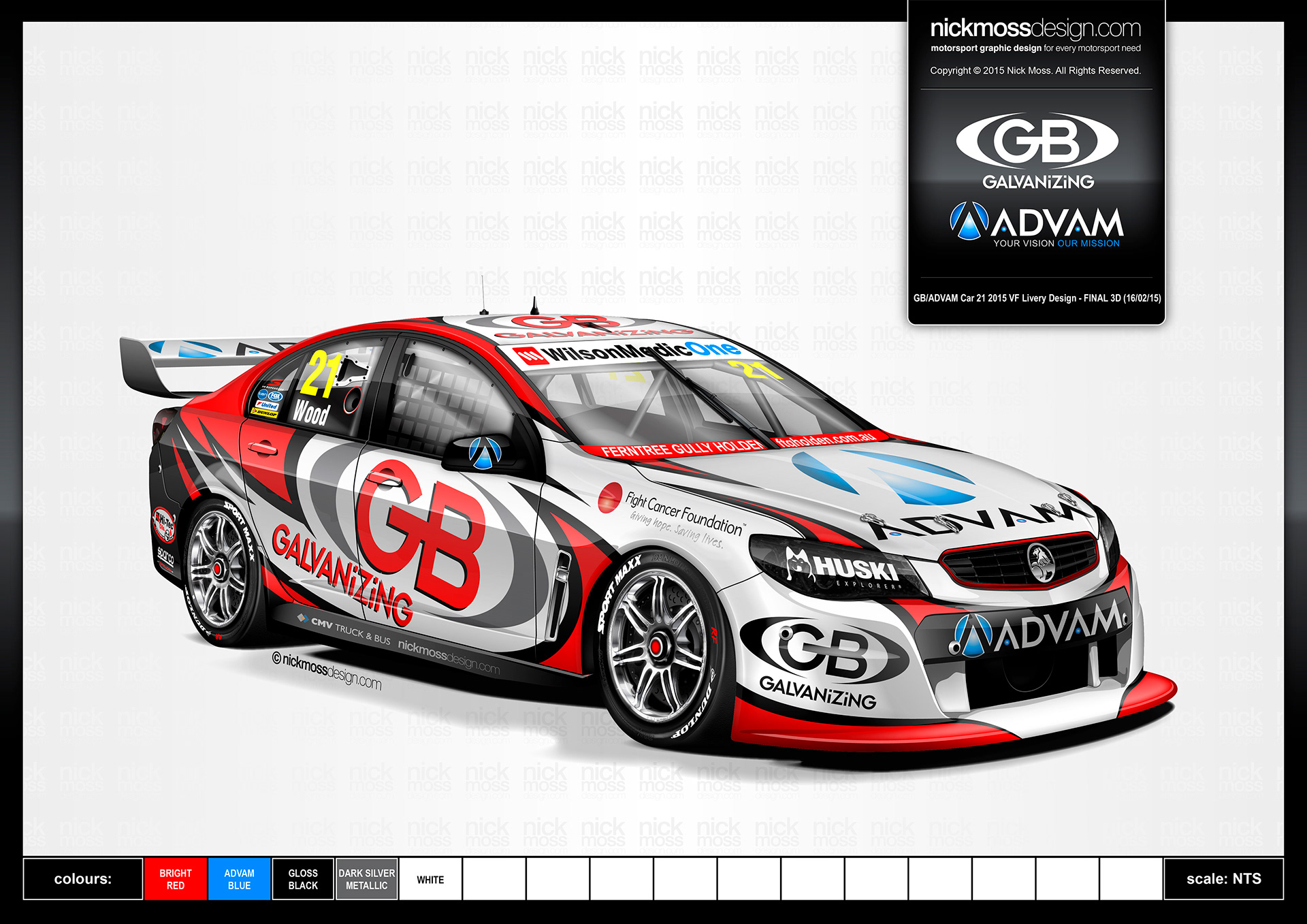 nickmossdesign - 2015 GB RACING ADVAM SUPERCARS LIVERY DESIGN