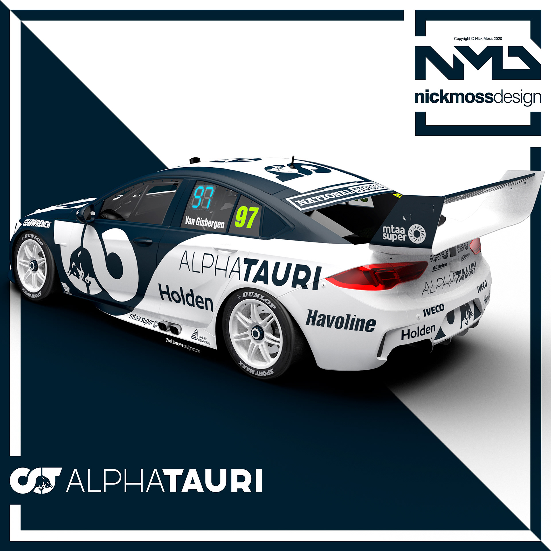 NMD nickmossdesign - ALPHA TAURI F1 Supercars Tribute Livery Design