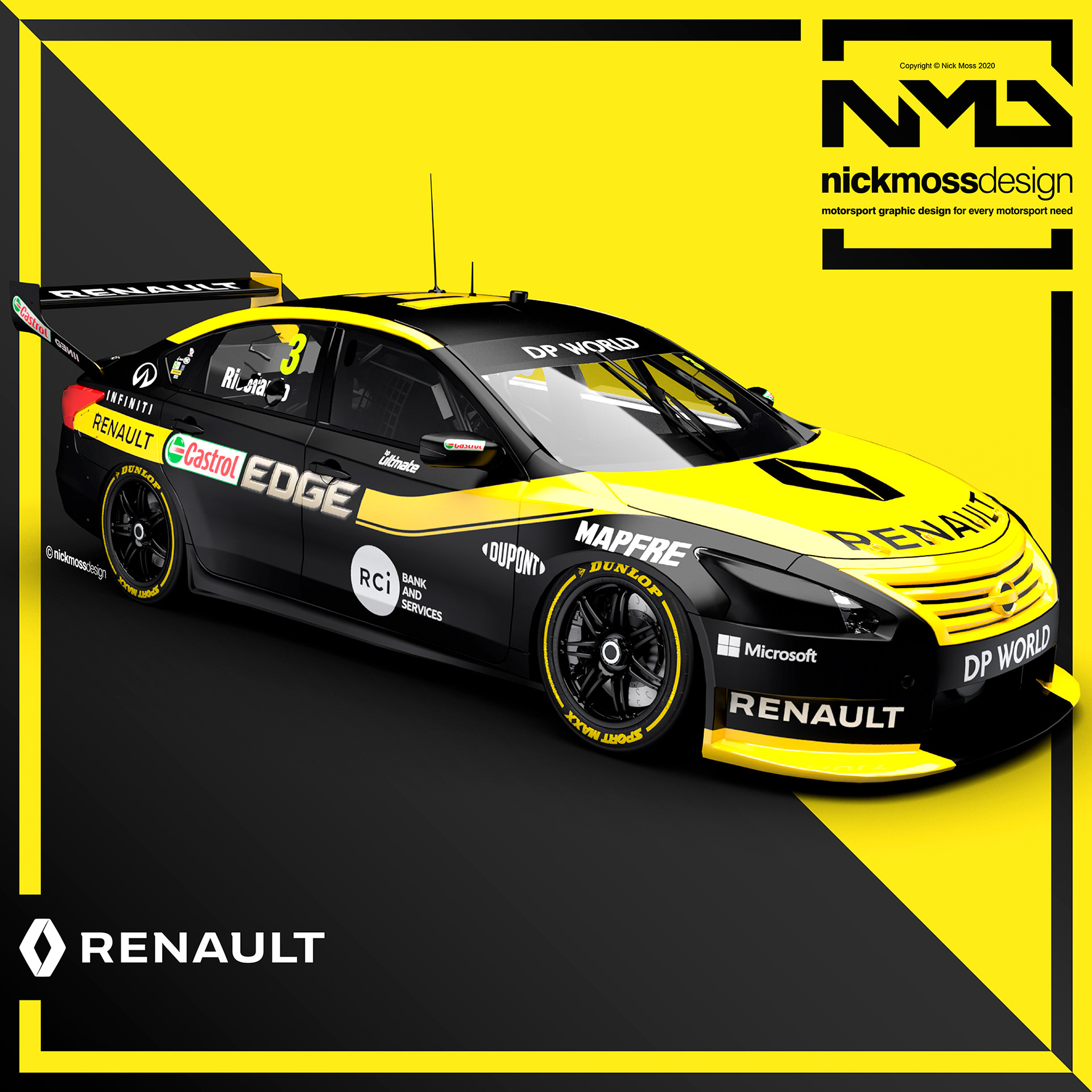 NMD nickmossdesign - Renault F1 Supercars Tribute Livery Design