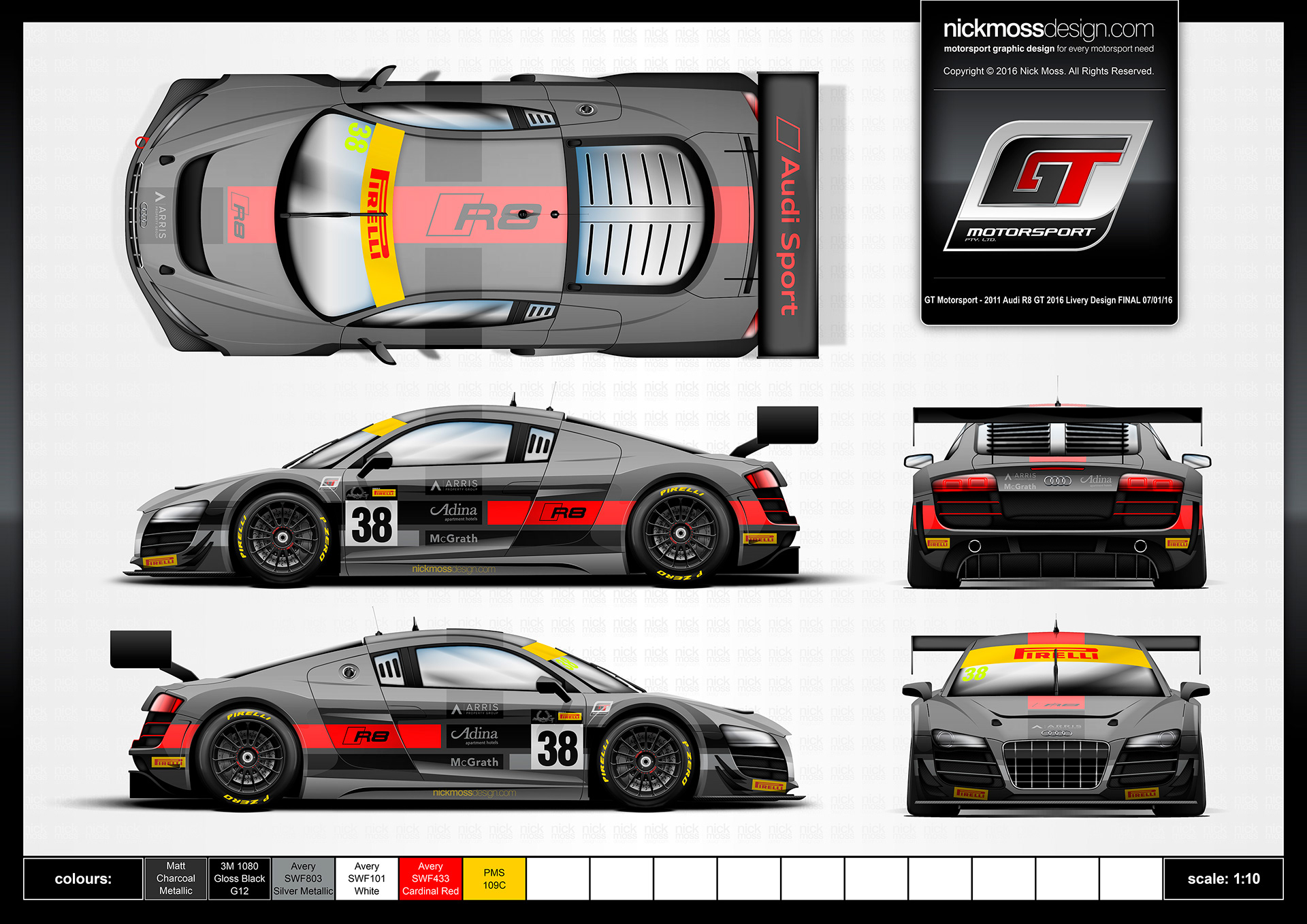 NMD nickmossdesign - GT MOTORSPORT Greg Taylory Audi R8 Livery Design