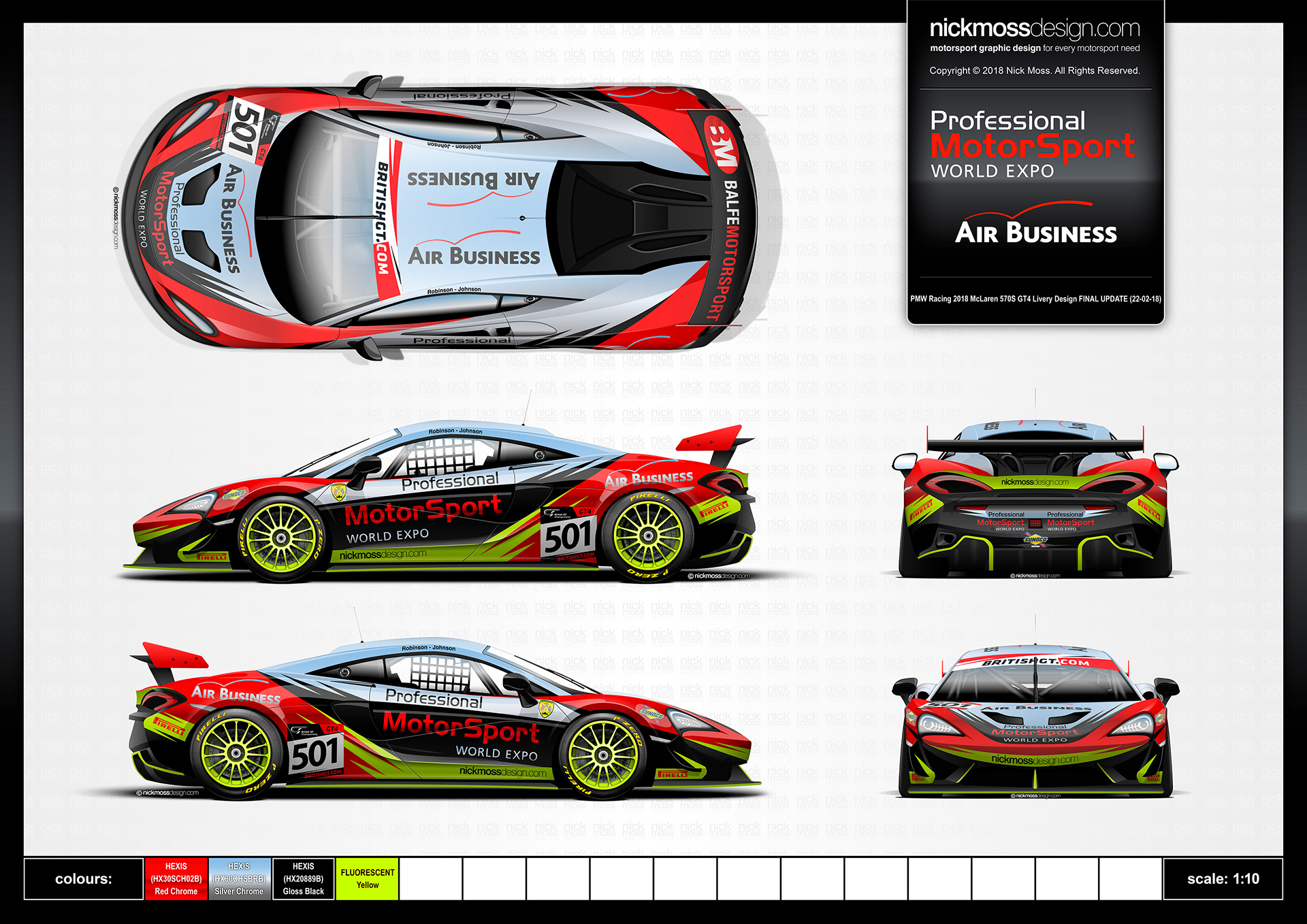 nickmossdesign - 2018 PMWE BRITISH GT McLaren GT4 LIVERY DESIGN
