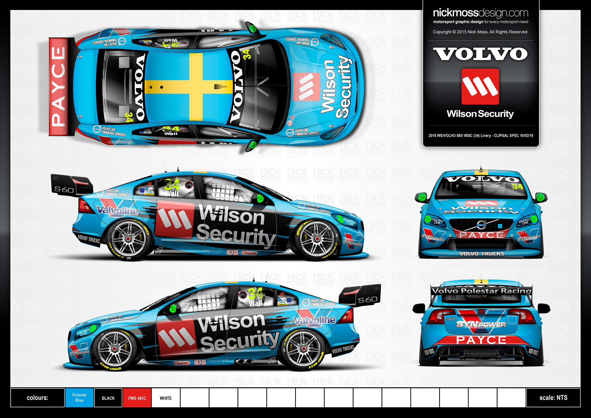 NMD nickmossdesign - 2015 Garry Rogers Motorsport Wilson Security Valvoline S60 Volvo Livery Design