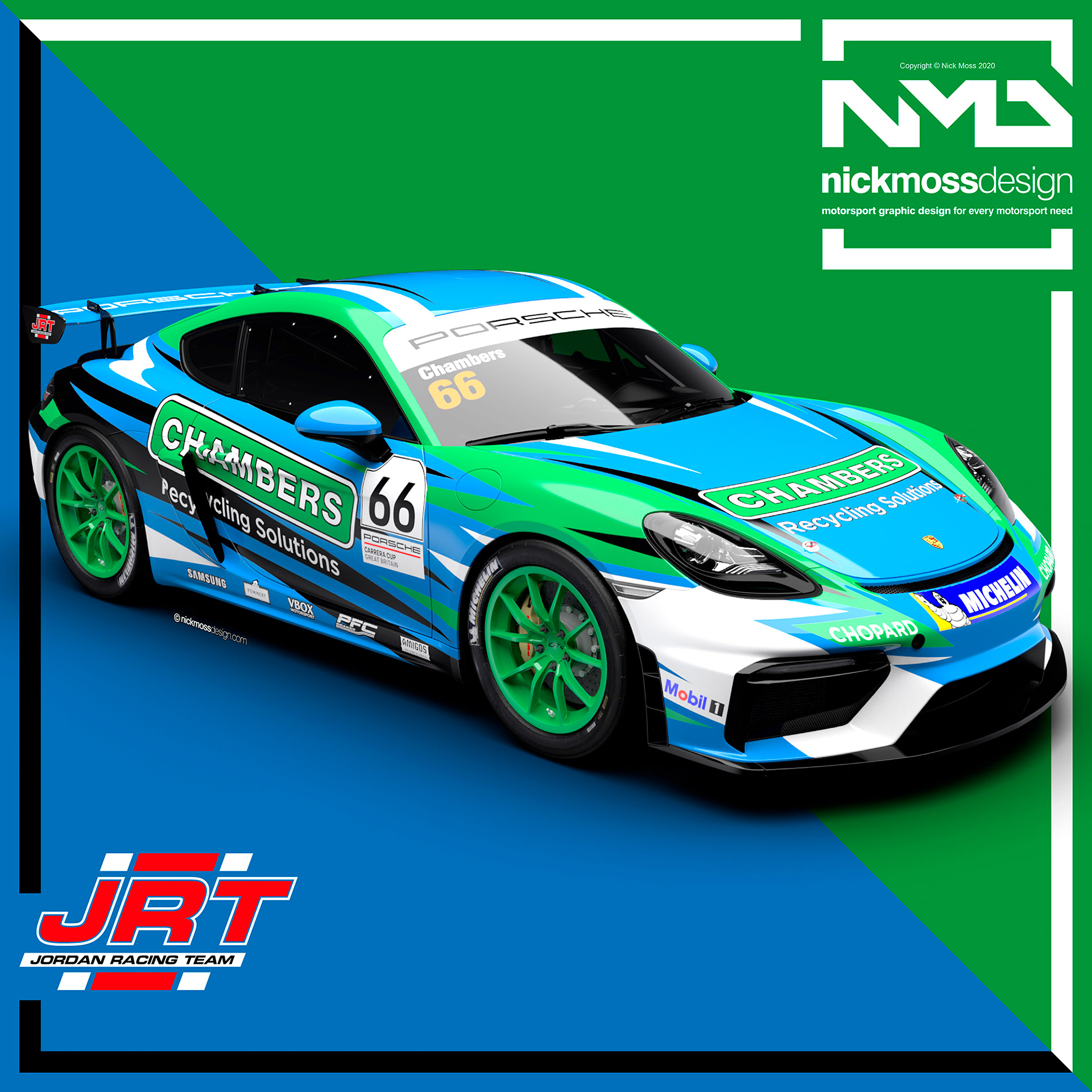 nickmossdesign - 2020 JRT/Chambers/PIRTEK Carrera Cup GB Livery Design
