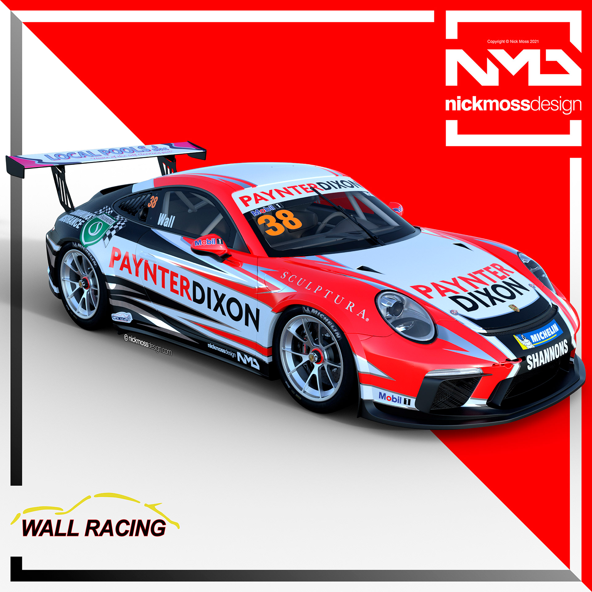 nickmossdesign - 2021 WALL RACING PAYCE Porsche Carrera Cup LIVERY DESIGN