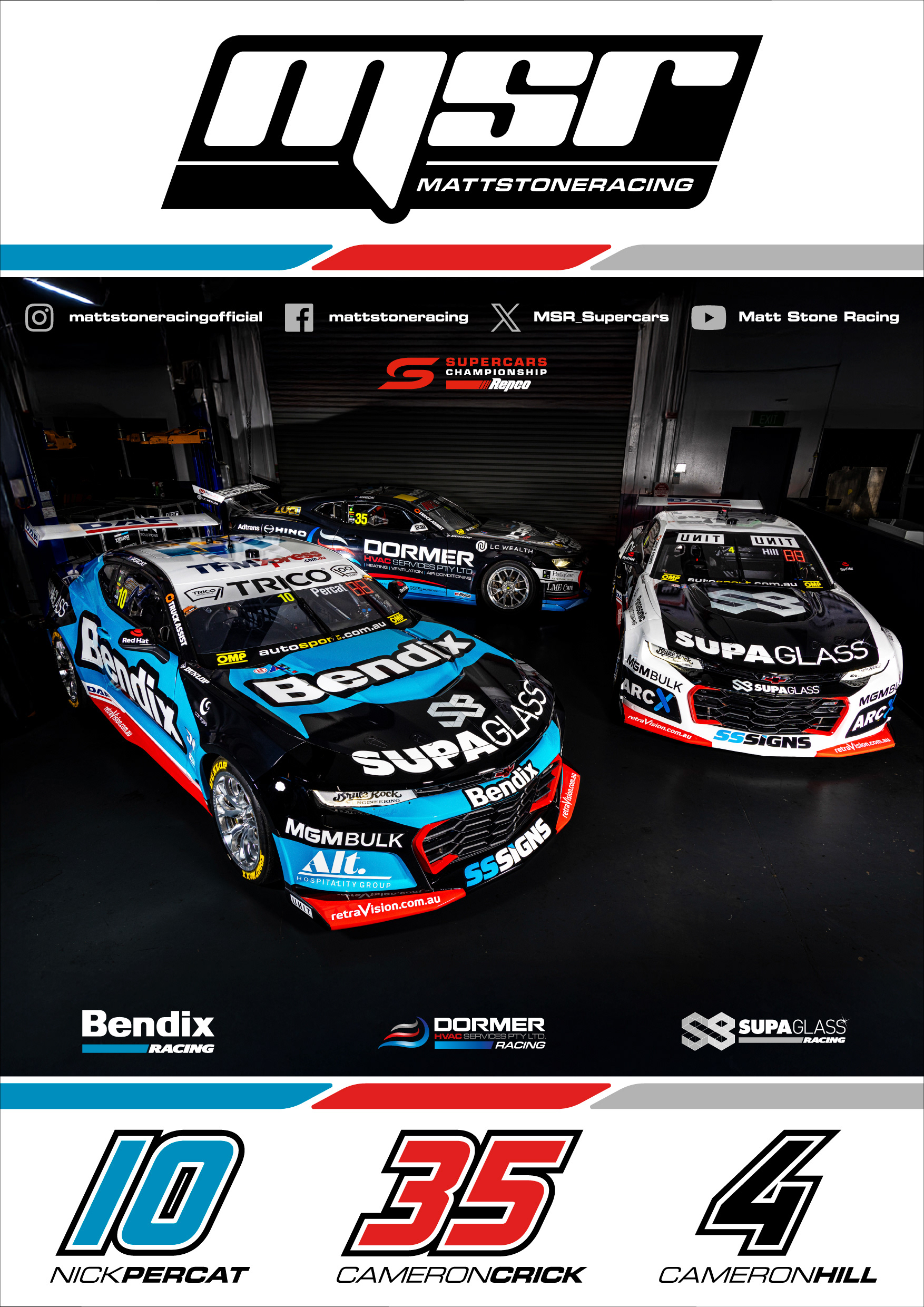 NMD nickmossdesign - 2025 Matt Stone Racing MSR Poster Design