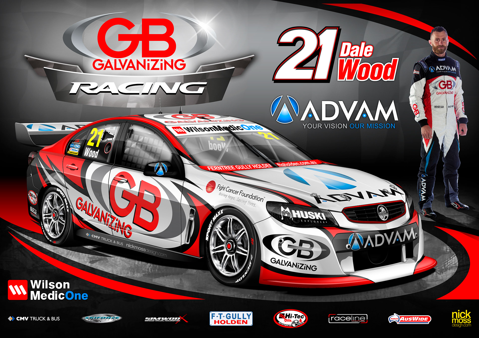 nickmossdesign - 2015 GB RACING ADVAM SUPERCARS POSTER DESIGN