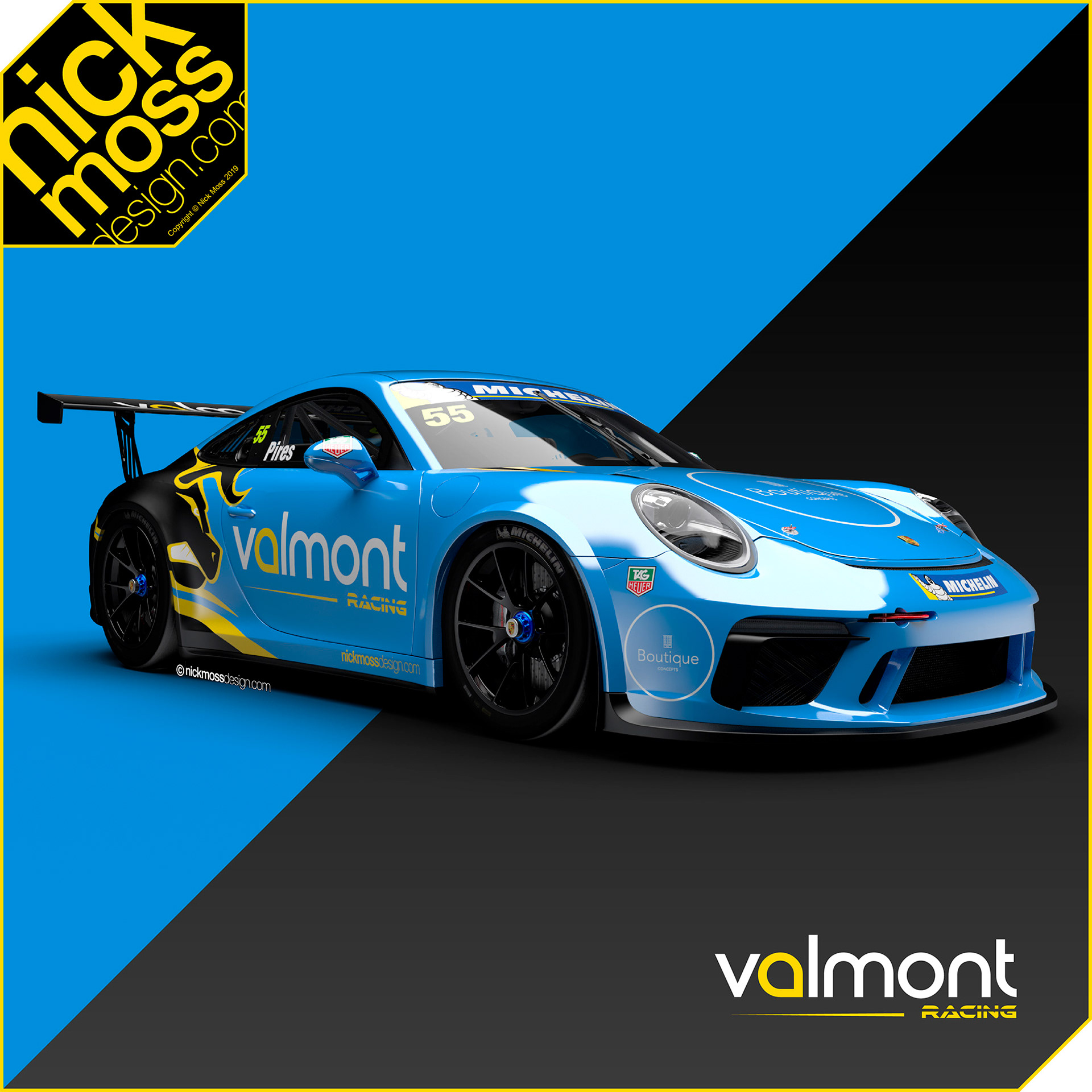 nickmossdesign - 2019 VALMONT RACING PORSCHE CARRERA CUP CHALLENGE LIVERY DESIGN