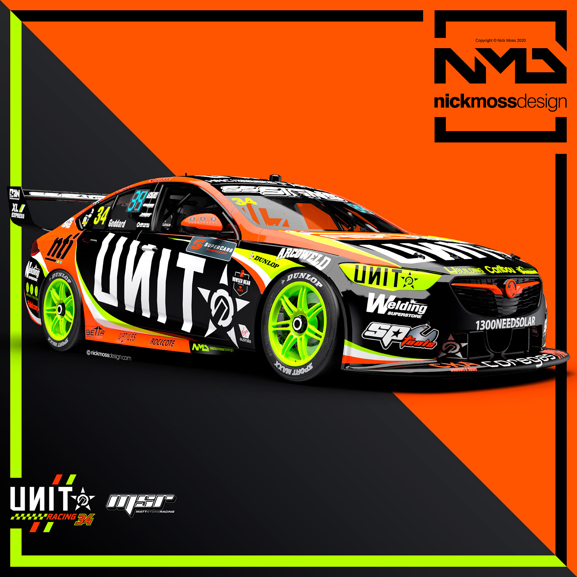 nickmossdesign - 2020 MATT STONE RACING UNIT SUPERCARS LIVERY DESIGN