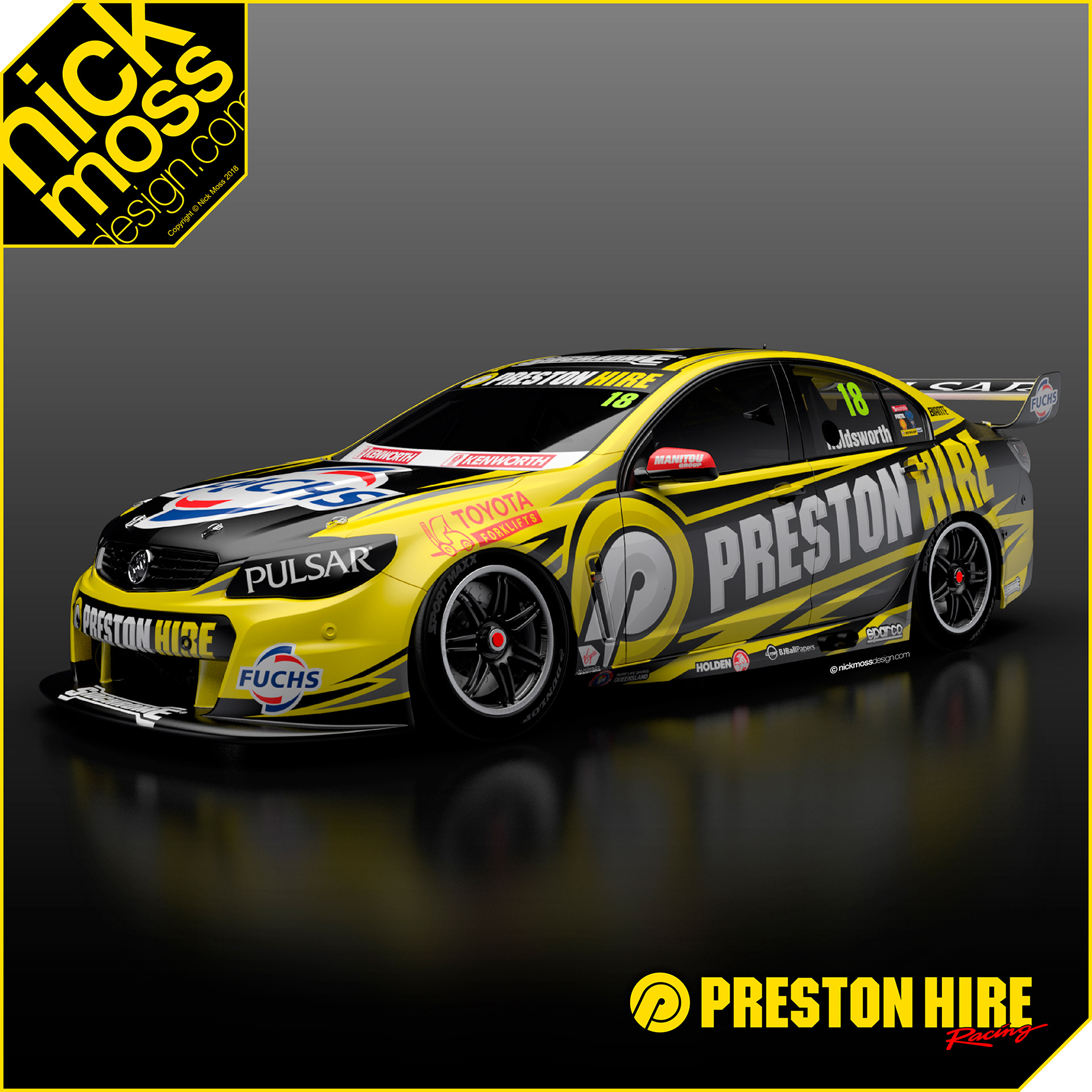 nickmossdesign - 2016 PRESTON HIRE RACING SUPERCARS LIVERY DESIGN