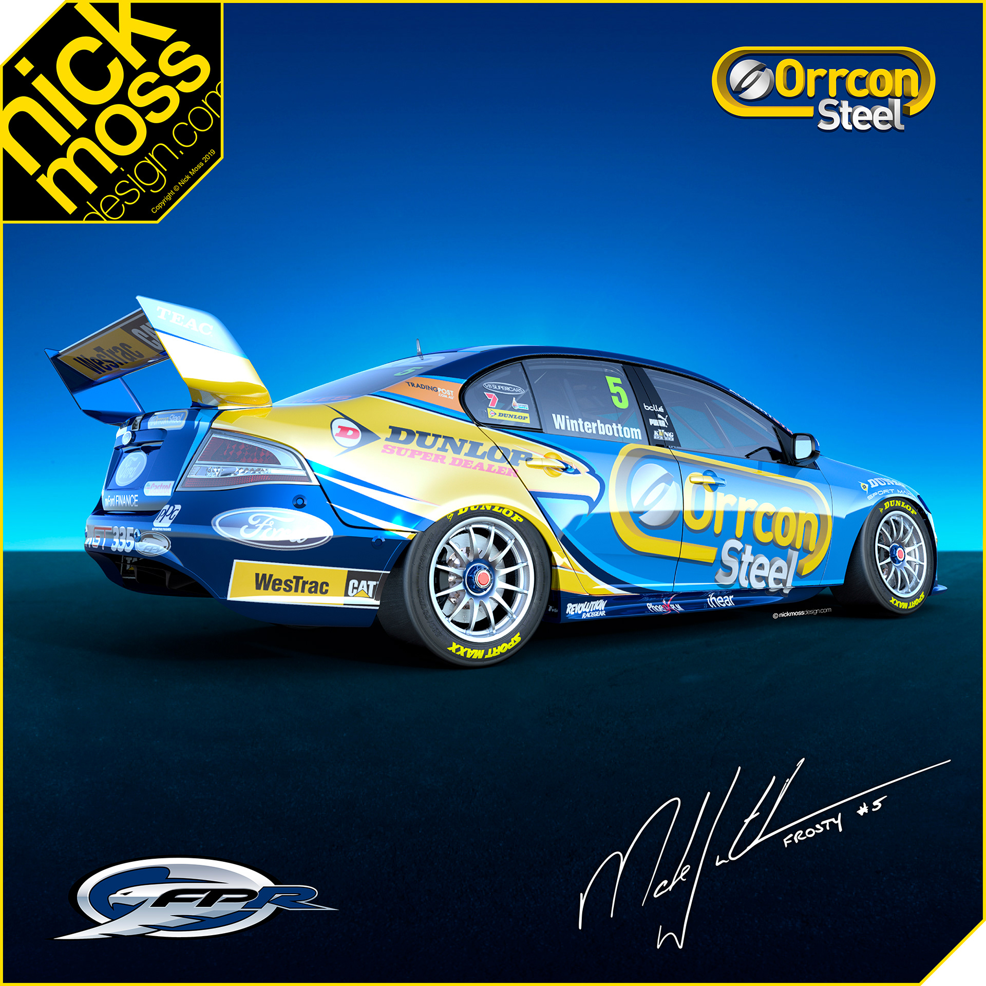nickmossdesign - 2012 FORD PERFROMANCE RACING (FPR) ORRCON SUPERCARS LIVERY DESIGN