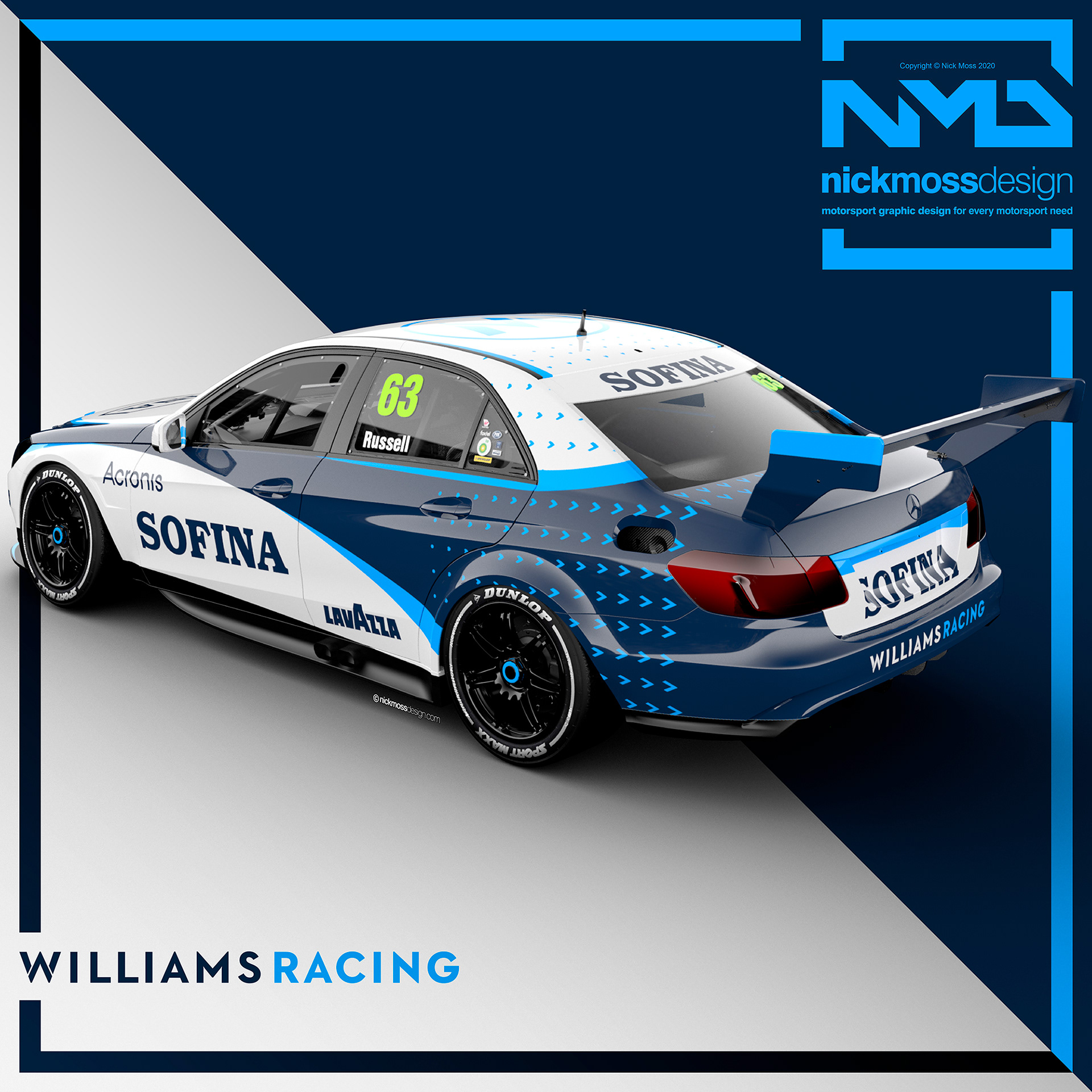 NMD nickmossdesign - Williams Mercedes F1 Supercars Tribute Livery Design