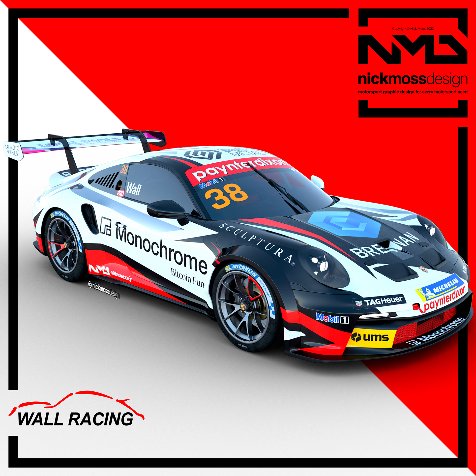 NMD nickmossdesign - 2022 WALL RACING Porsche Carrera Cup Design