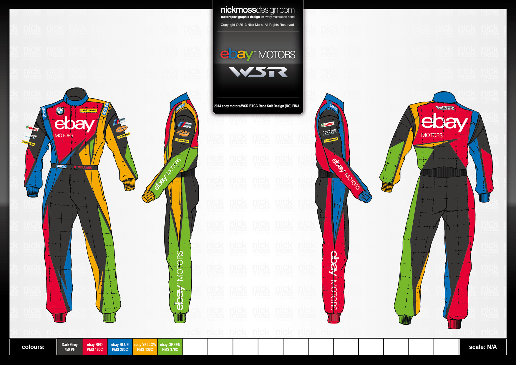nickmossdesign - 2014 WEST SURREY RACING BMW EBAY MOTORS BTCC RACE SUIT DESIGN