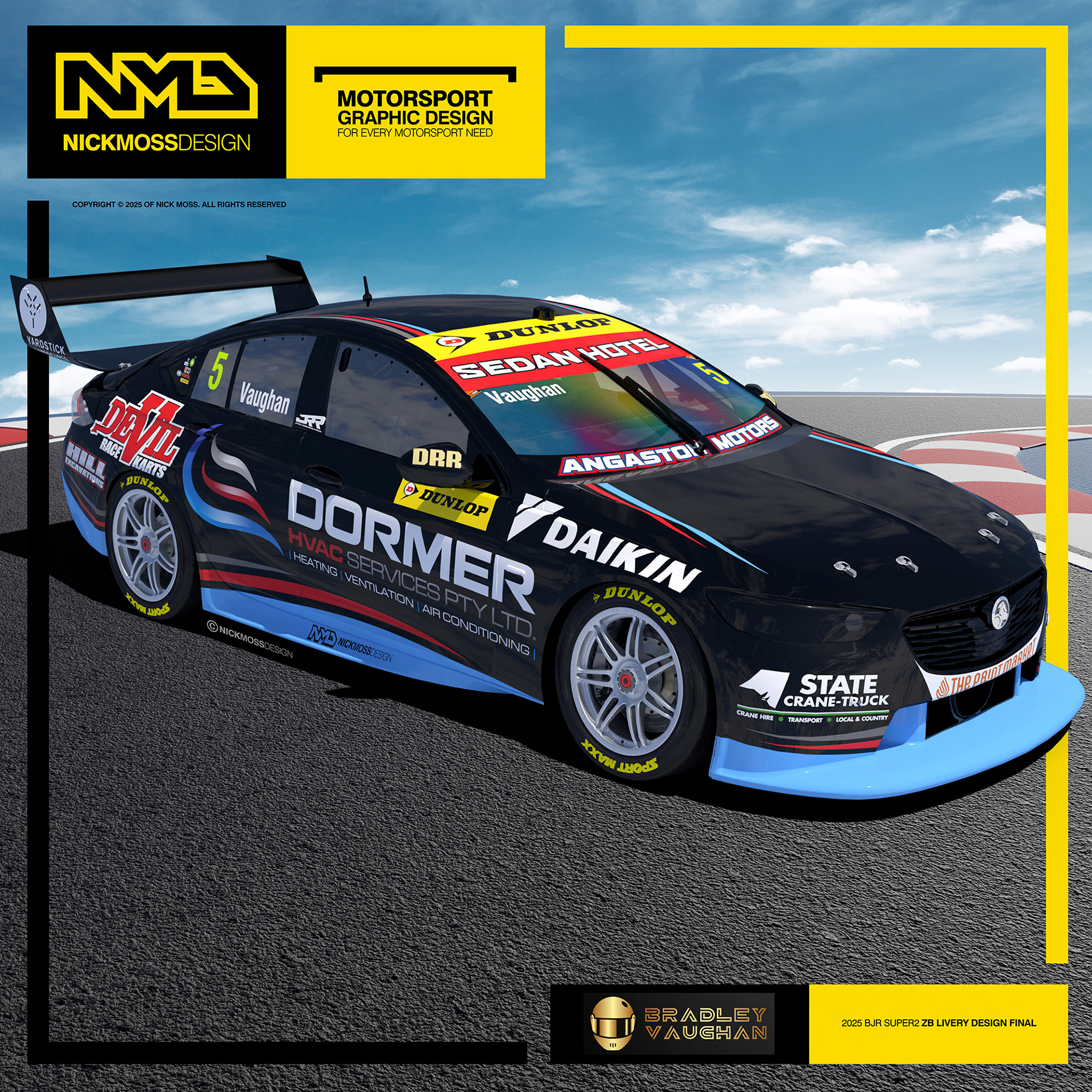 NMD nickmossdesign - 2025 BRAD VAUGHAN RACING Super2 Livery Design