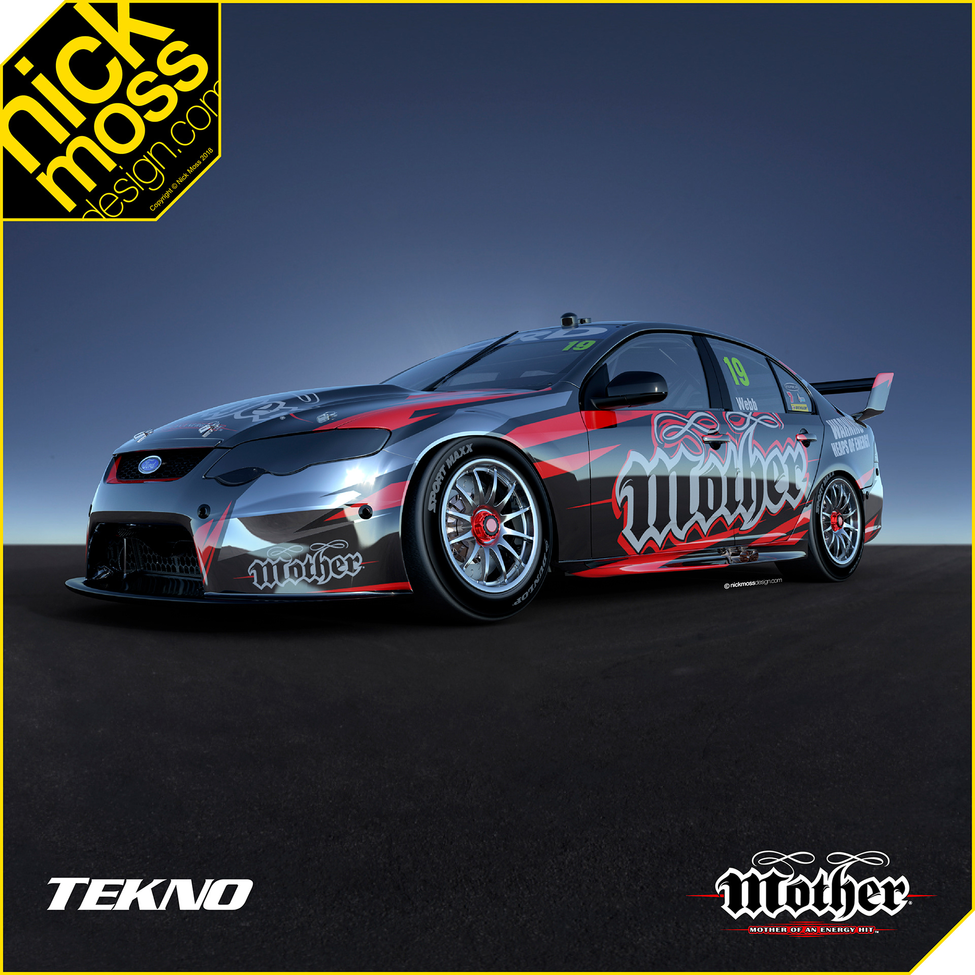 nickmossdesign - 2011 TEKNO MOTHER ENERGY DRINK SUPERCAR LIVERY DESIGN