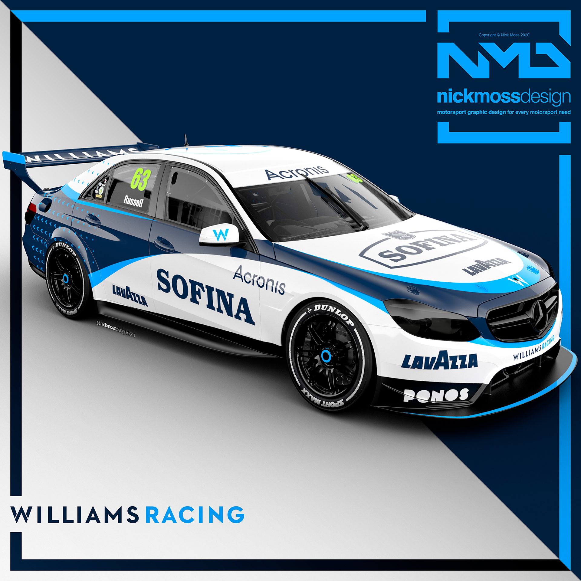 NMD nickmossdesign - Williams Mercedes F1 Supercars Tribute Livery Design