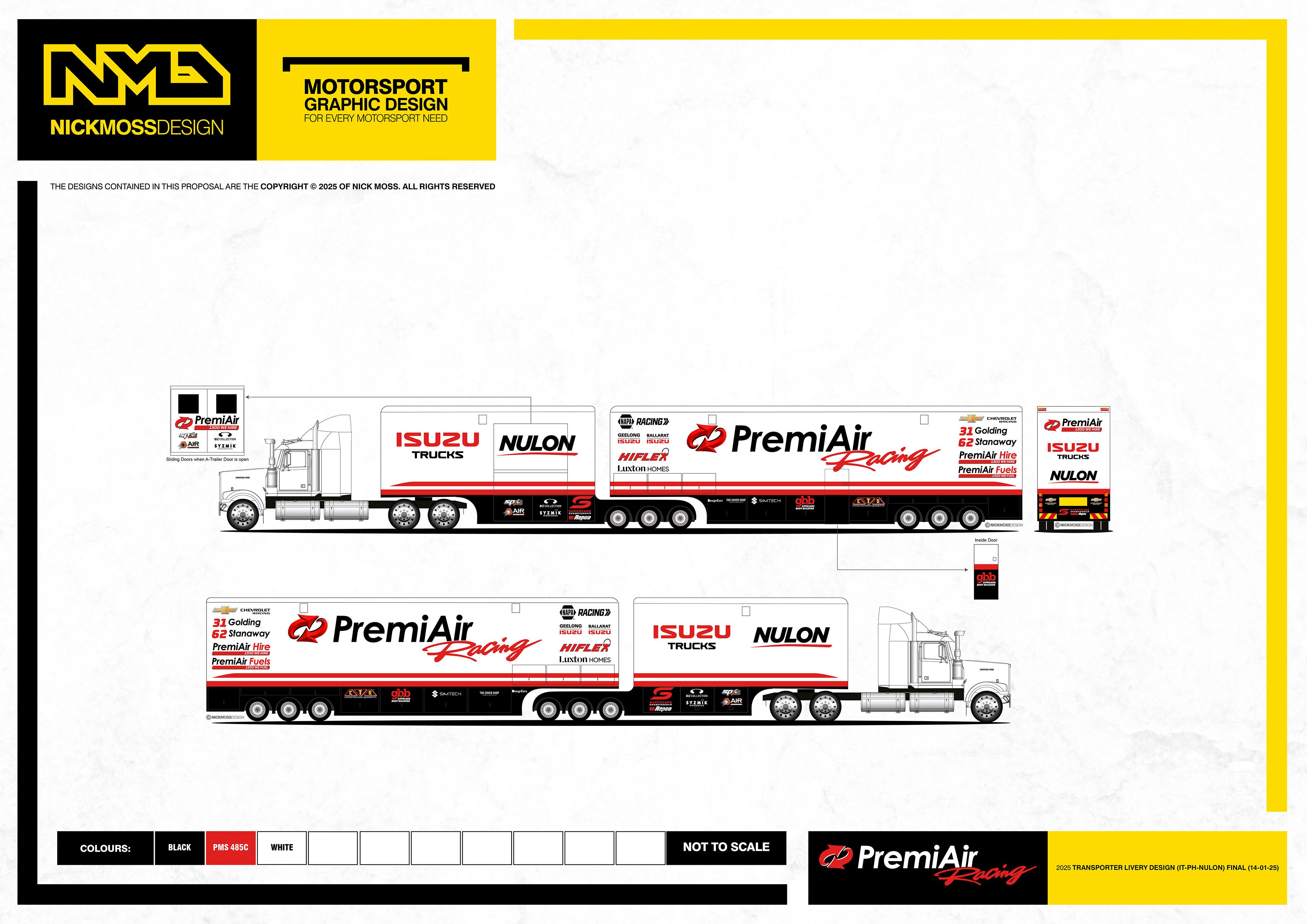 NMD nickmossdesign - 2025 PREMI-AIR RACING GEN3 Supercar Transporter Design