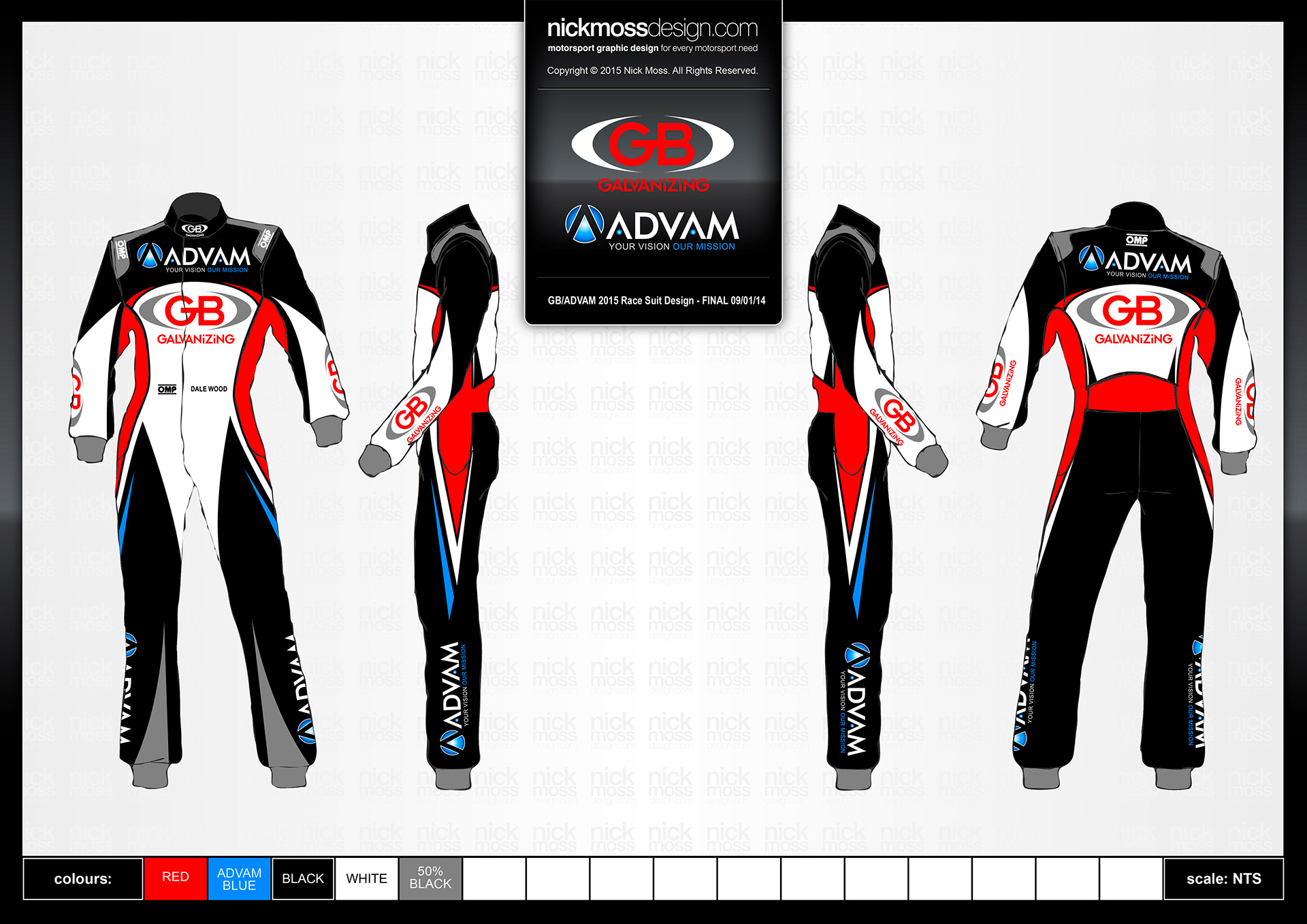 nickmossdesign - 2014 GB RACING ADVAM SUPERCARS RACE SUIT DESIGN
