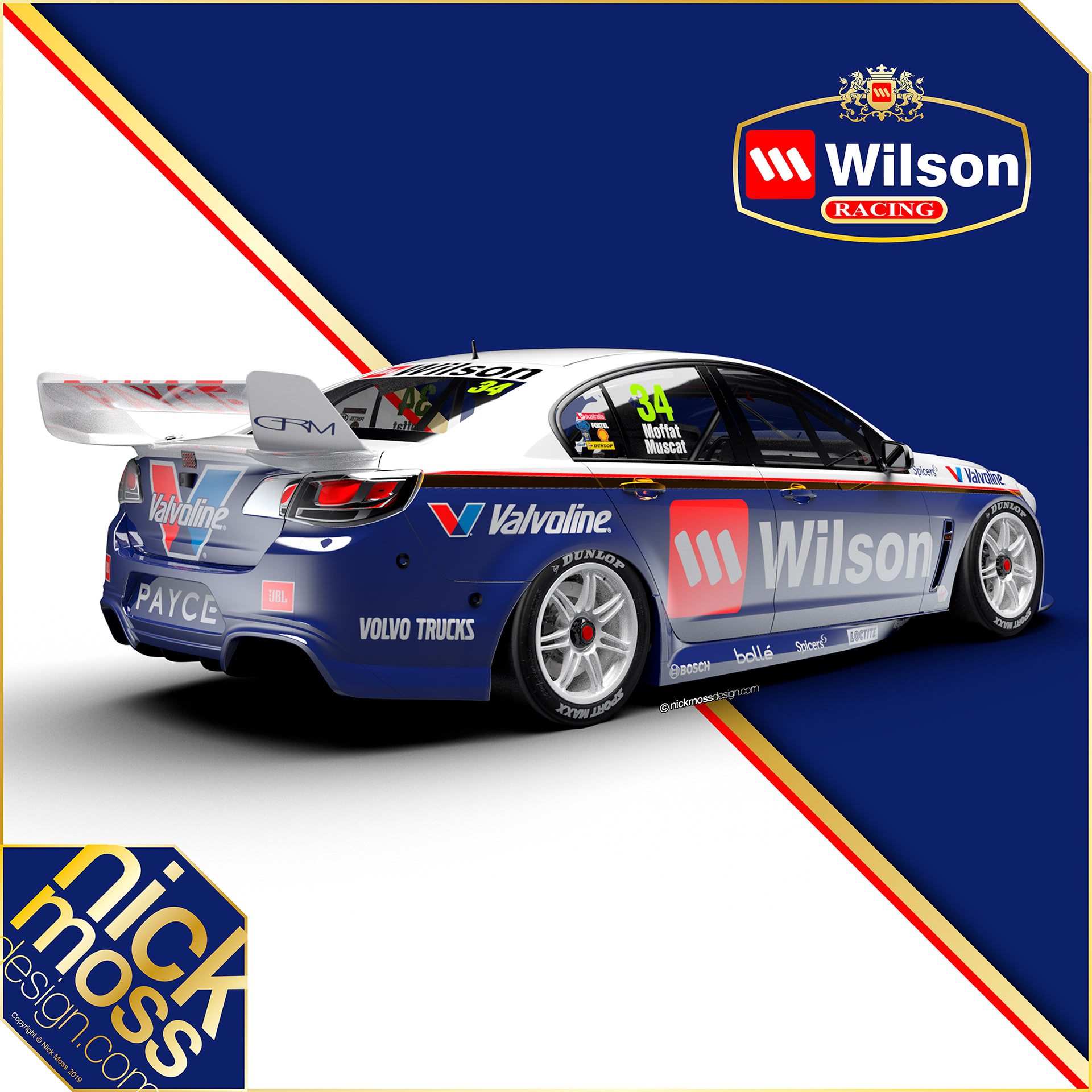 NMD nickmossdesign - 2017 Garry Rogers Motorsport Wilson Security Valvoline VF Holden Livery Design