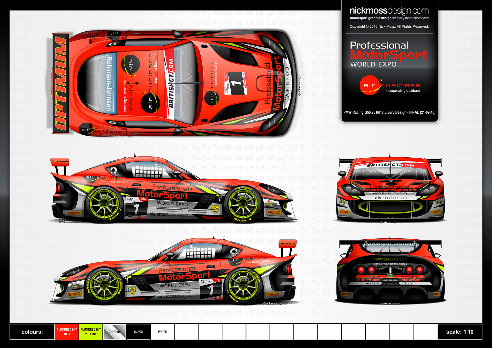nickmossdesign - 2018 PMWE BRITISH GT GINETTA LIVERY DESIGN
