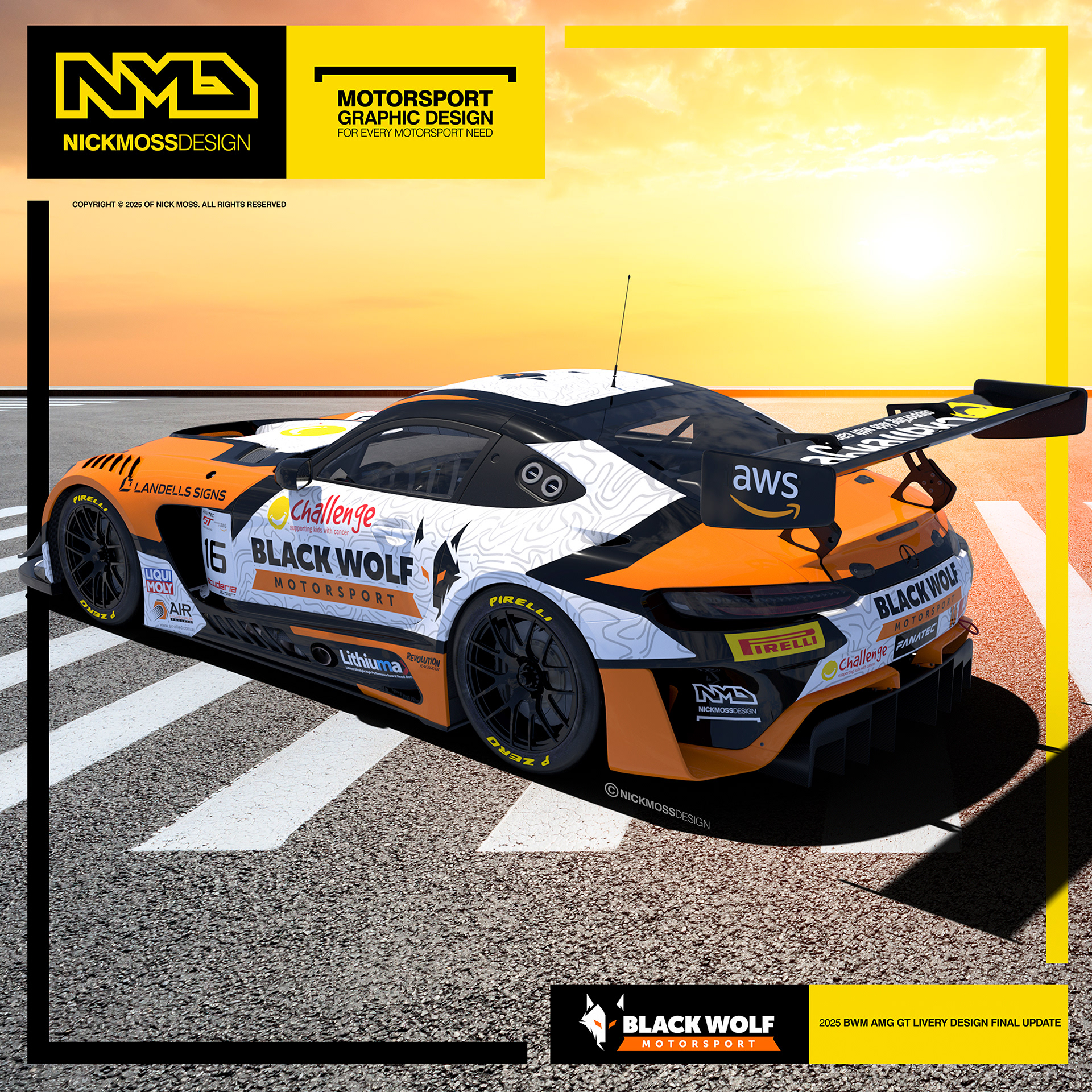 NMD nickmossdesign - 2025 BLACKWOLF MOTORSPORT AMG GT Livery Design
