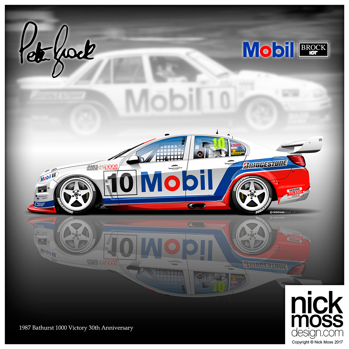 NMD nickmossdesign - PETER BROCK 1987 VL Supercars Tribute Livery Design