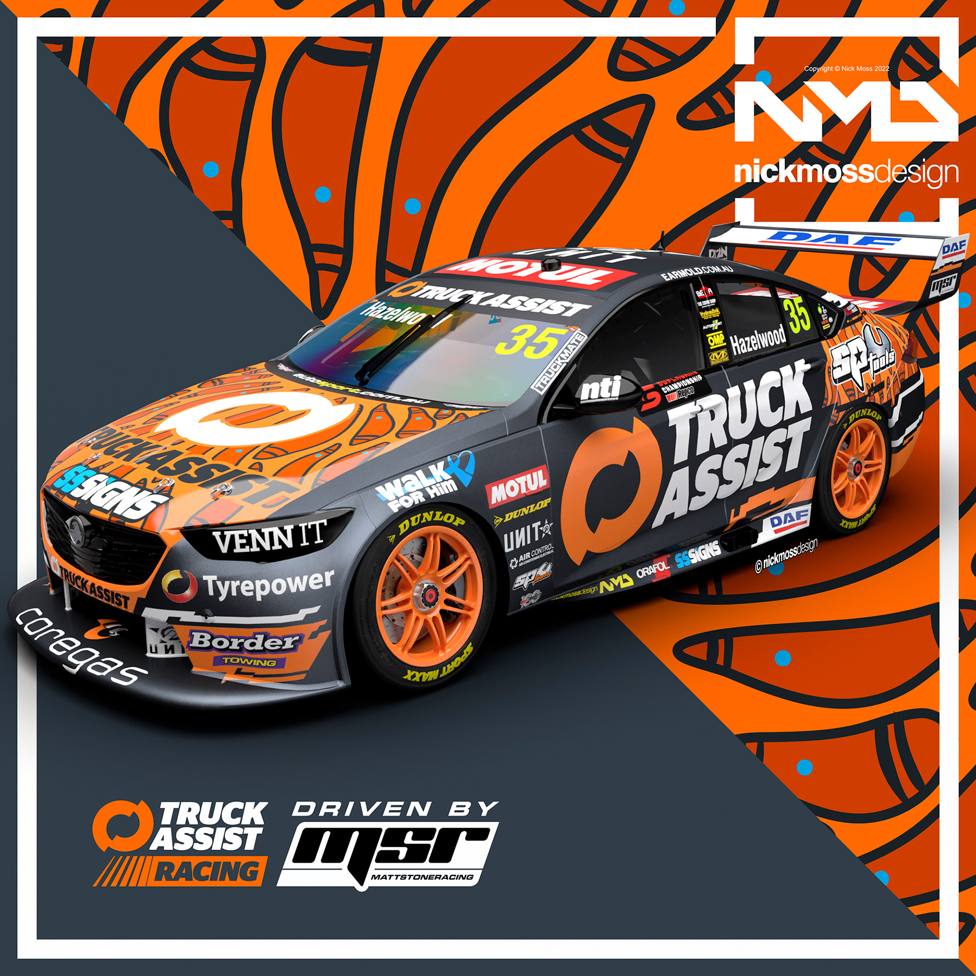 NMD nickmossdesign - 2022 MSR Truck Assist Todd Hazelwood Indigenous Round Supercars Livery Design