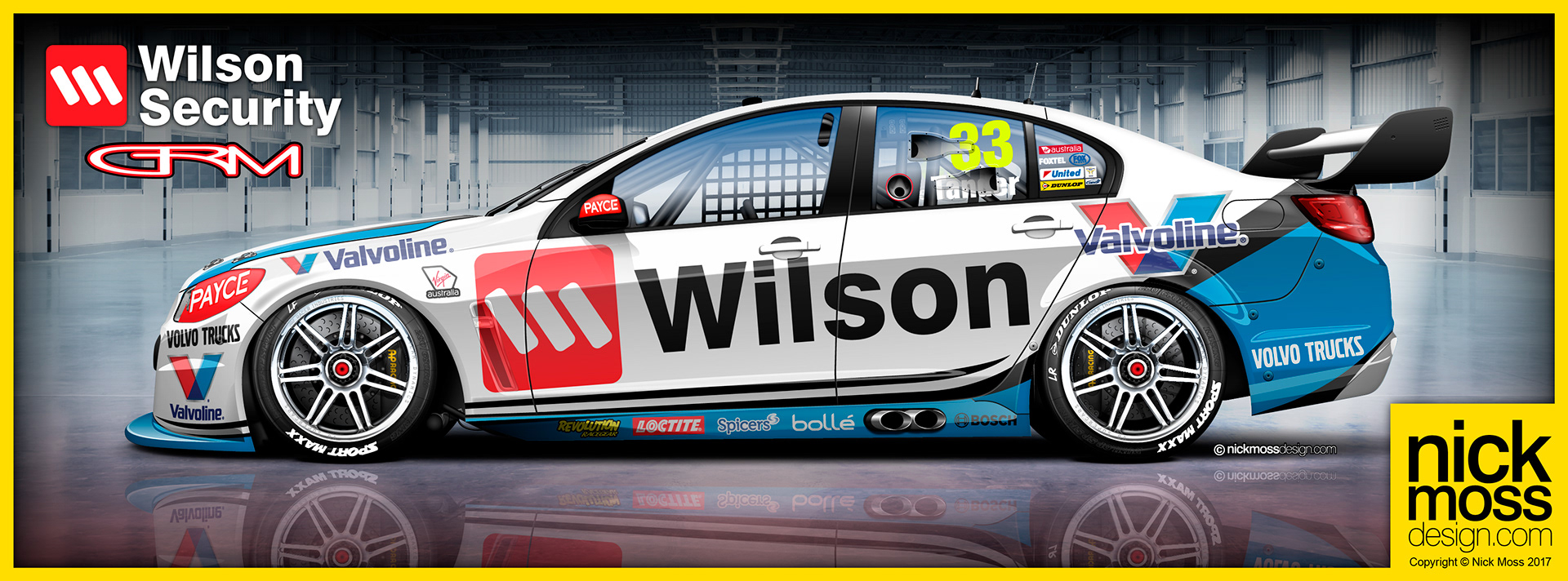 NMD nickmossdesign - 2017 Garry Rogers Motorsport Wilson Security Valvoline VF Holden Livery Design
