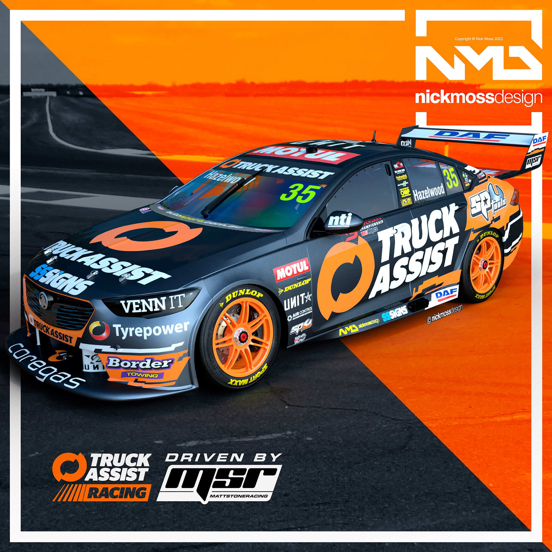 NMD nickmossdesign - 2022 MSR Truck Assist Racing Supercars Livery Design