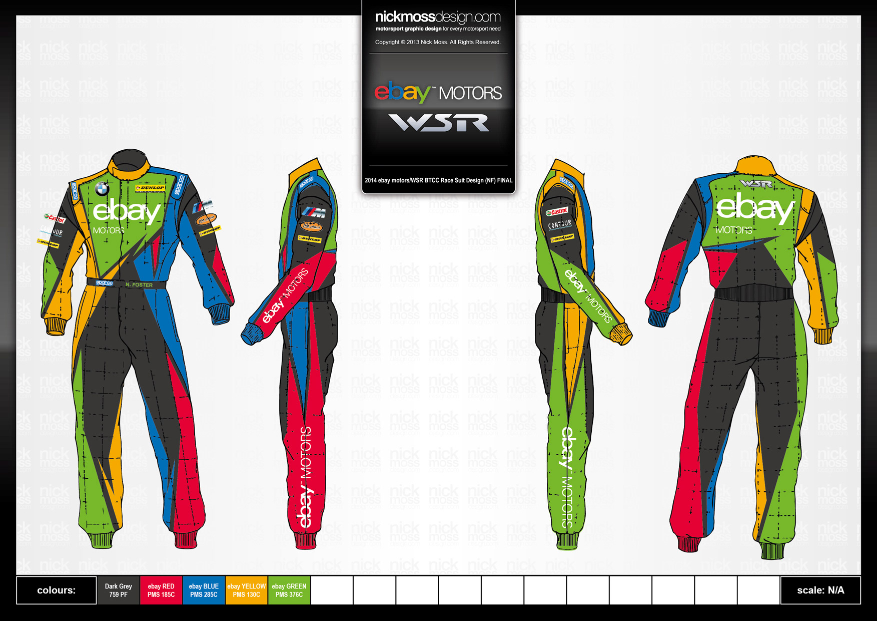 nickmossdesign - 2014 WEST SURREY RACING BMW EBAY MOTORS BTCC RACE SUIT DESIGN