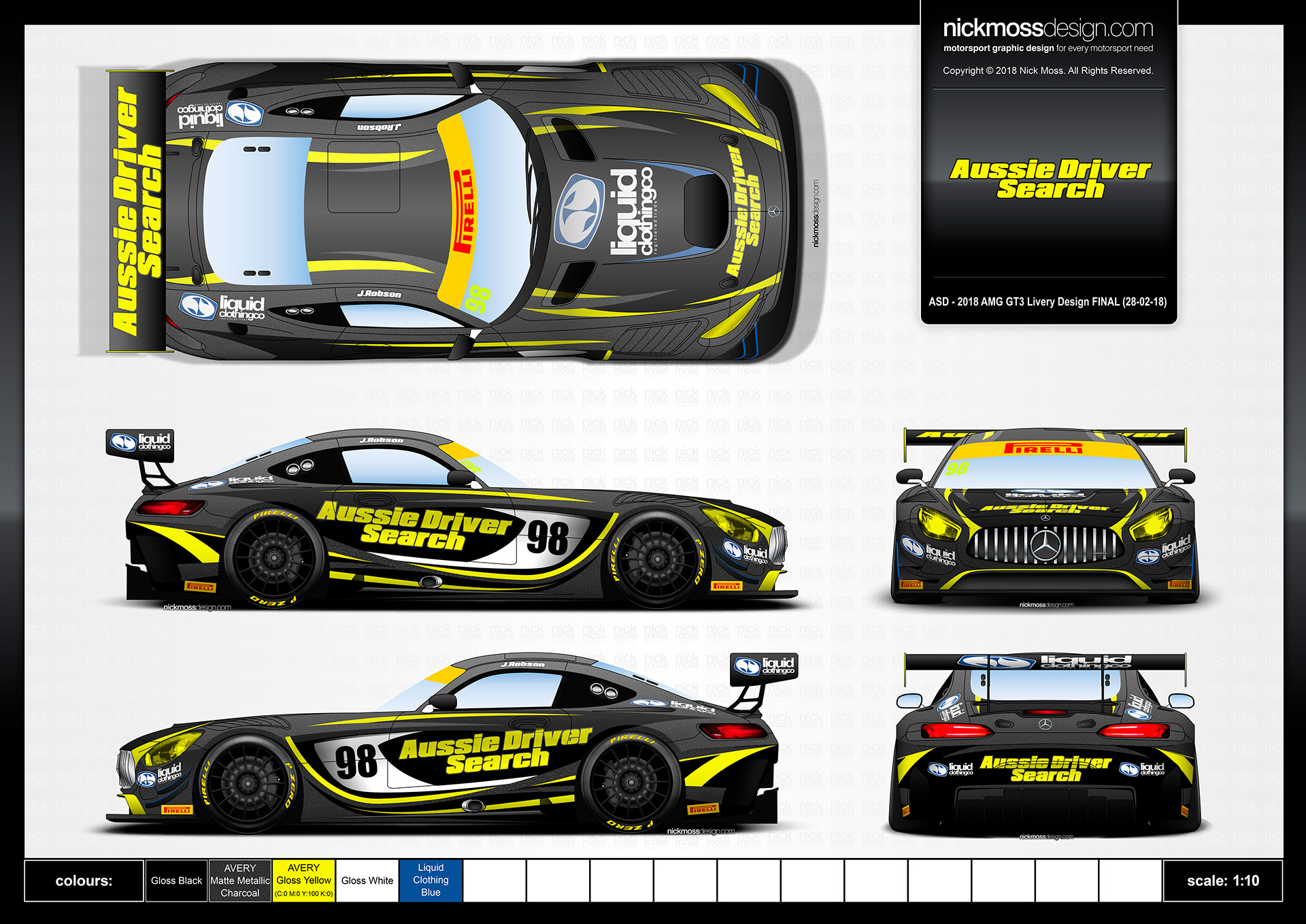 NMD nickmossdesign - AUSSIE DRIVER SEARCH AMG GT Livery Design