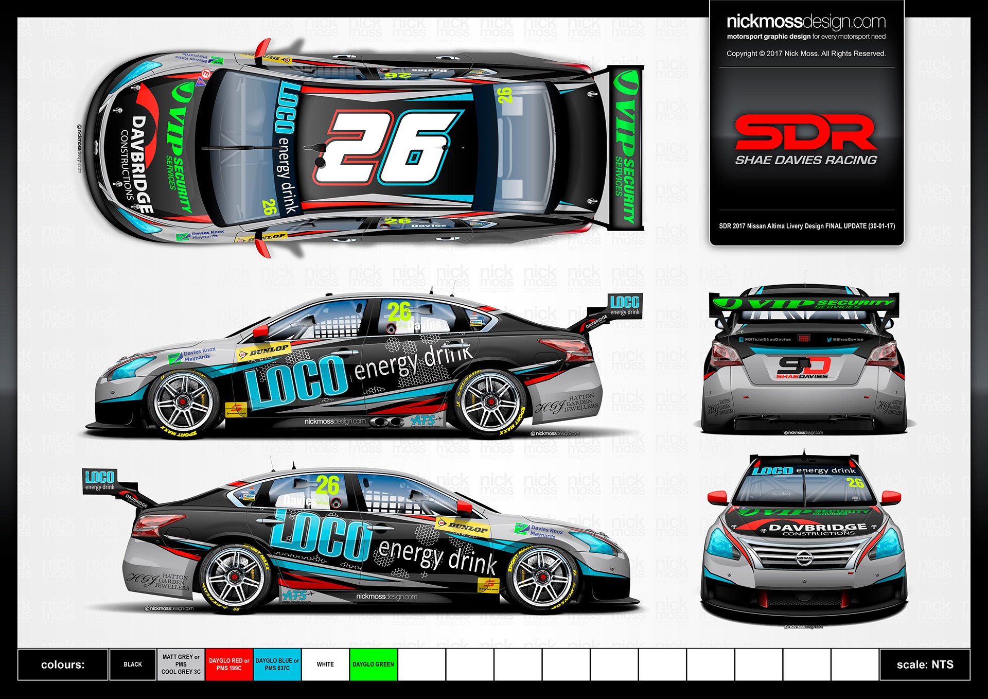 nickmossdesign - 2017 MWM Shae Davies LOCO SUPERCARS LIVERY DESIGN