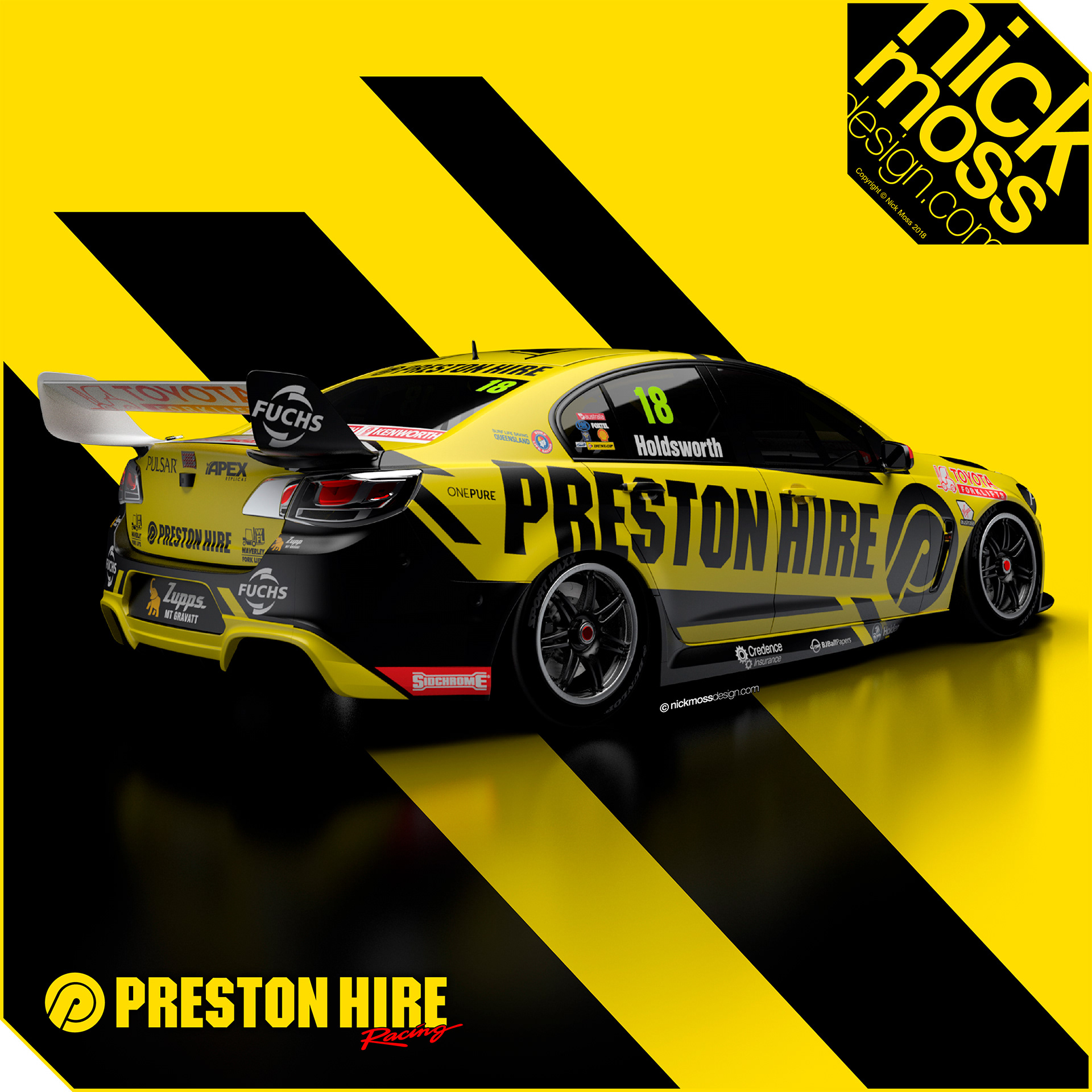 nickmossdesign - 2017 PRESTON HIRE RACING SUPERCARS LIVERY DESIGN