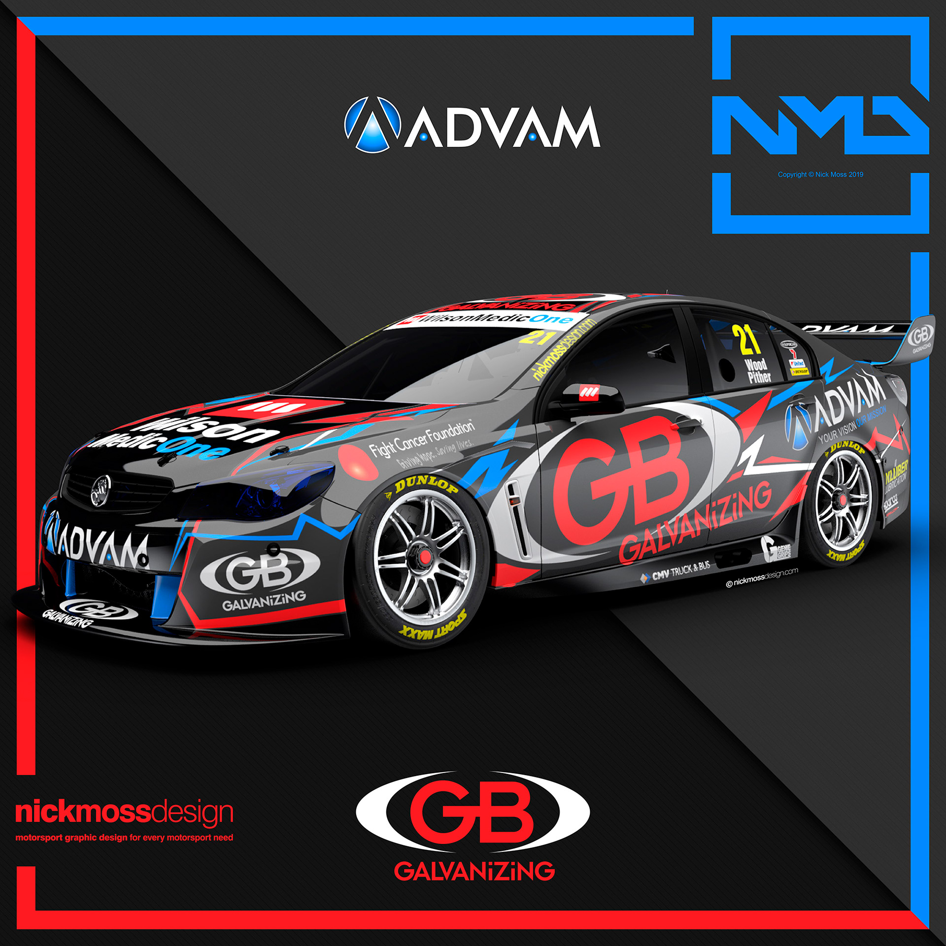 nickmossdesign - 2014 GB RACING ADVAM SUPERCARS LIVERY DESIGN