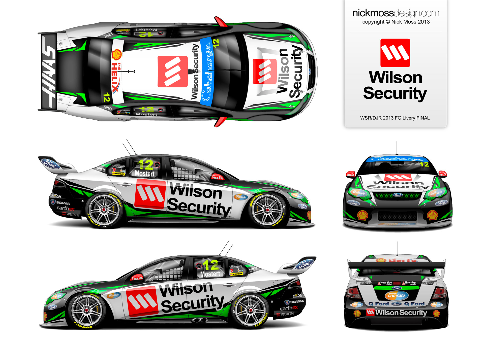 nickmossdesign - 2013 DJR WILSON SECURITY SUPERCARS LIVERY DESIGN